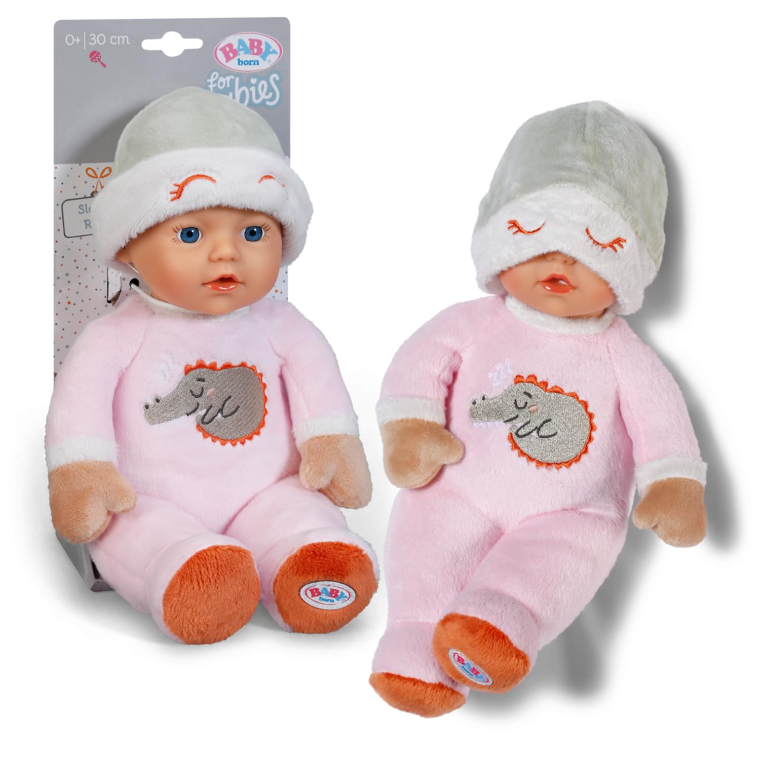 BABY born for Babies Soft Doll Sleepy Rose 30cm with Integrated Rattle | Washable