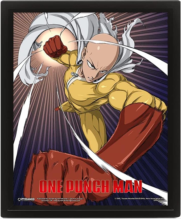 Pyramid International One Punch Man 3D Lenticular Poster in Box Frame (Saitama a