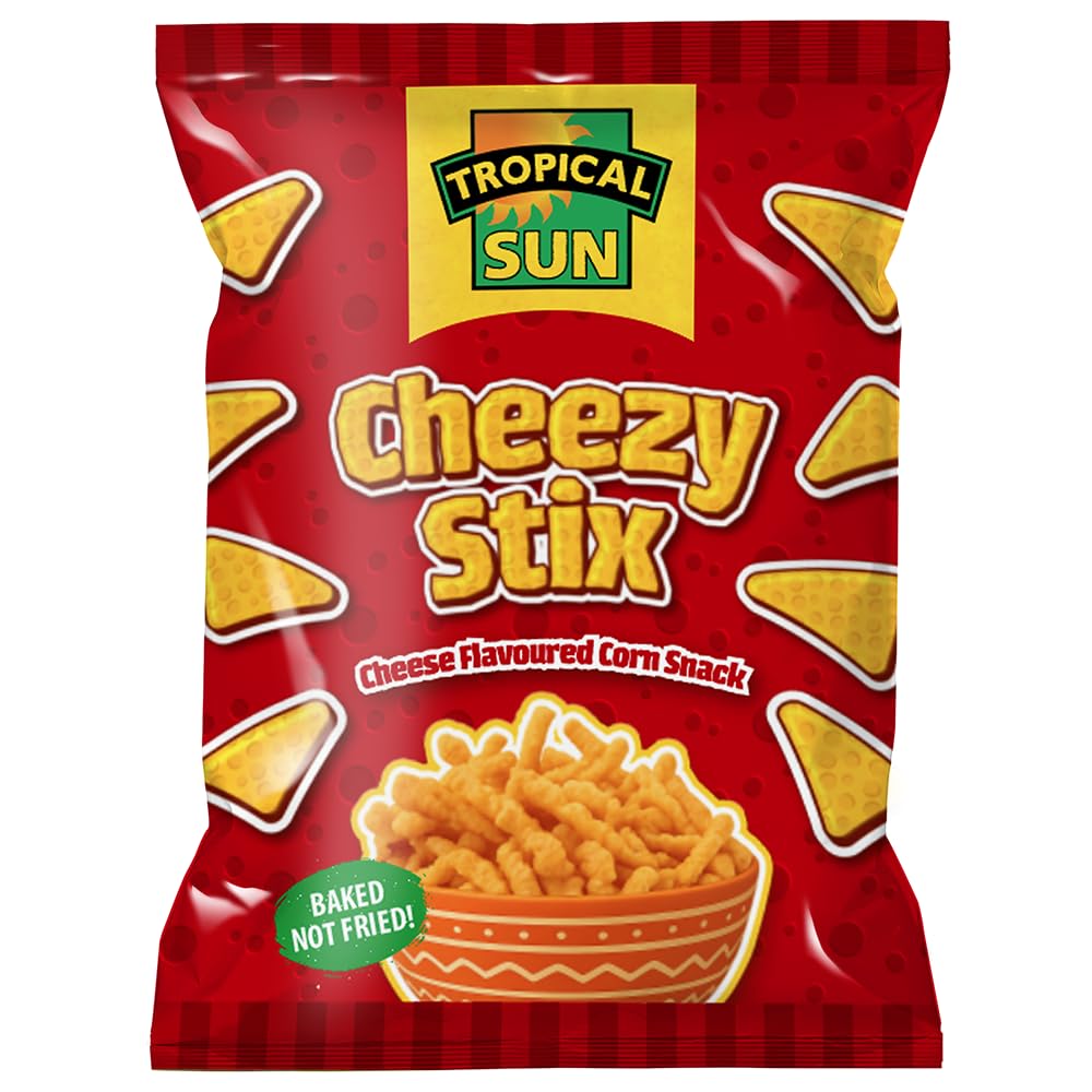 Tropical Sun Cheezy Stix - Savory Cheese Flavor Snack | Gluten-Free | 45g Single Bag