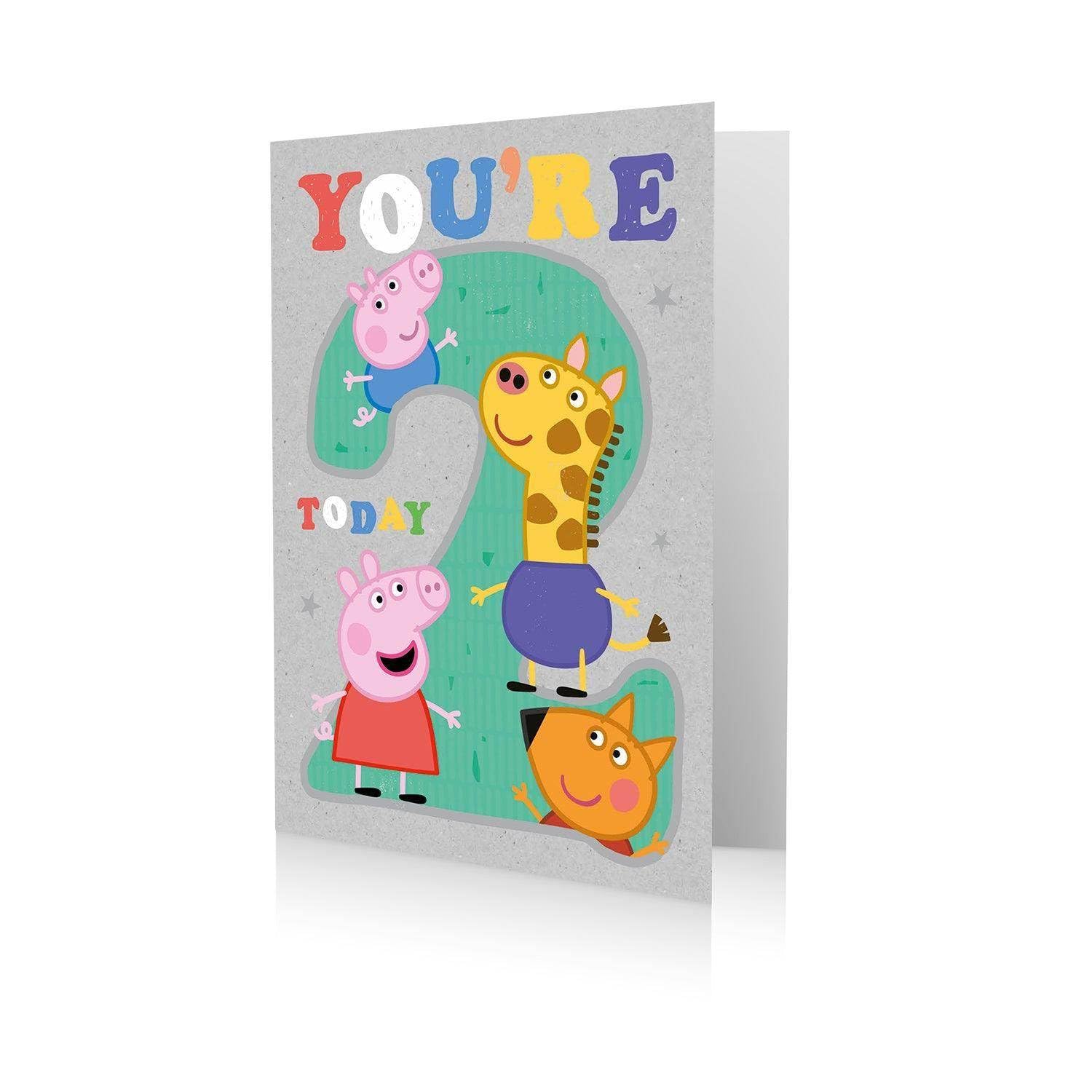 Danilo Promotions LTD Peppa Pig Age 2 Birthday Card | 22 x 15.8 cm