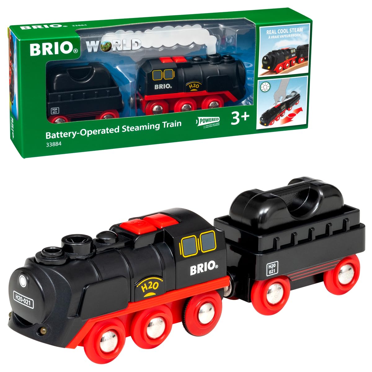 BRIO World Battery Powered Steaming Toy Train Engine with Magnetic Couplings 1