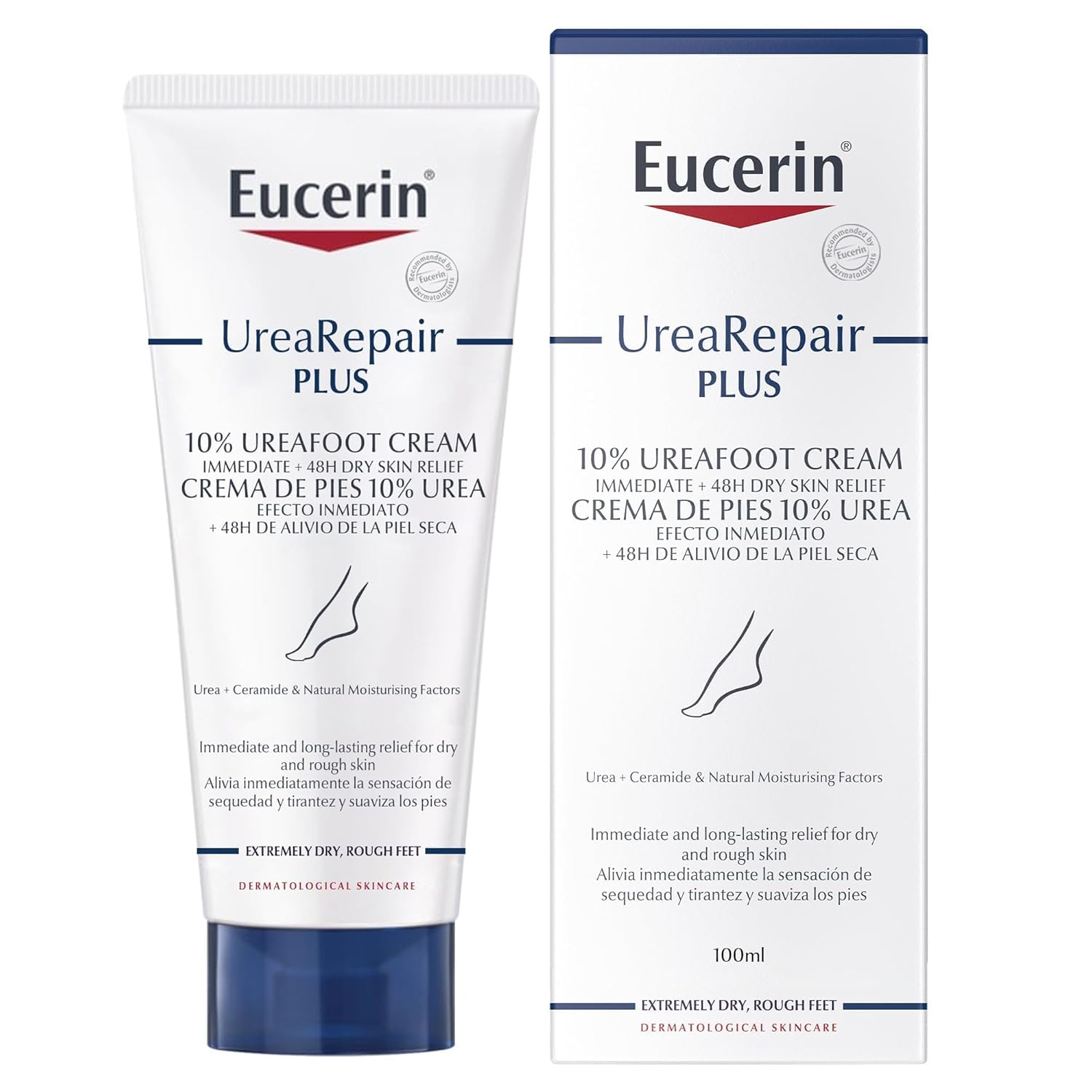 Eucerin UreaRepair Plus 10% Urea Foot Cream - Intensive Moisturising for Dry, Cracked Feet | 100ml 1