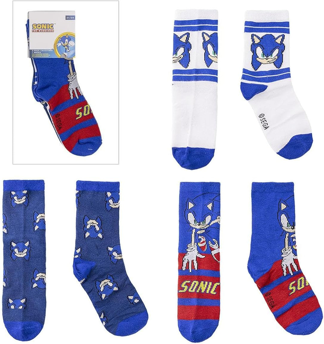 Sonic the Hedgehog Unisex Kids' Socks - Blue, Red, White (35-41)