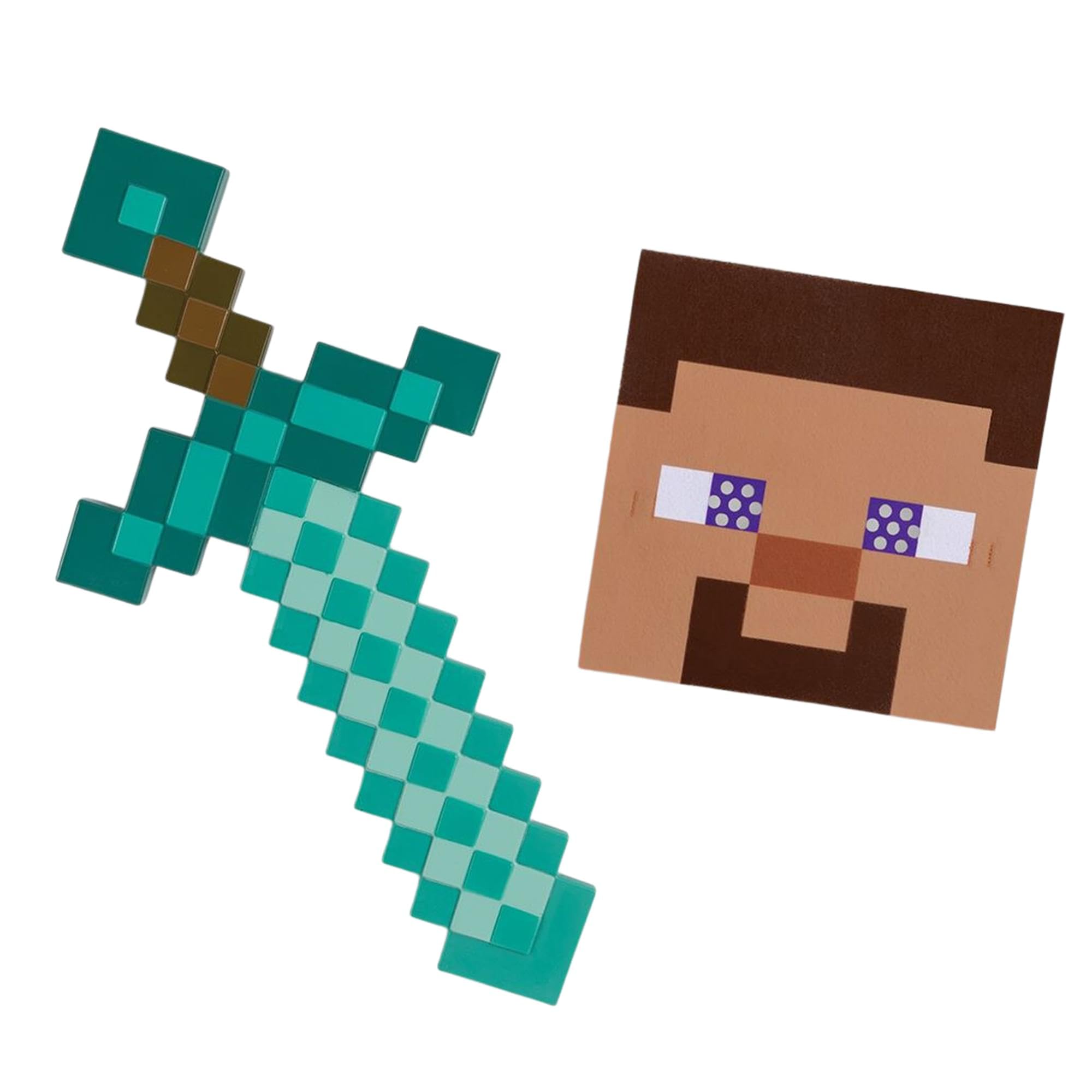 Disguise Minecraft Steve Mask and Diamond Sword Set - Kids Costume Accessories 6