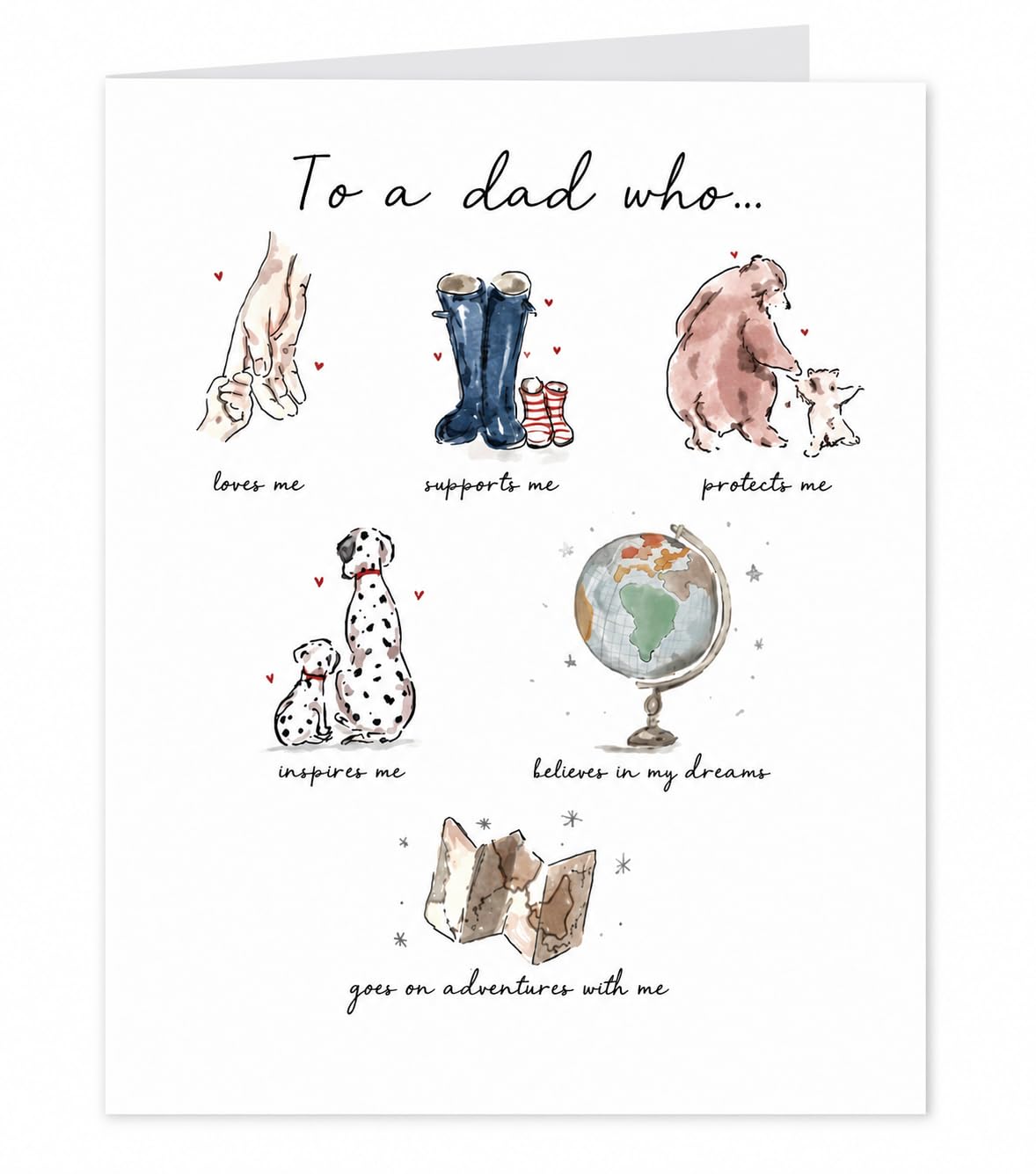 Danilo Promotions LTD Lucy Claire Illustrations Father's Day Watercolour Card | Standard Size | LCF001 1