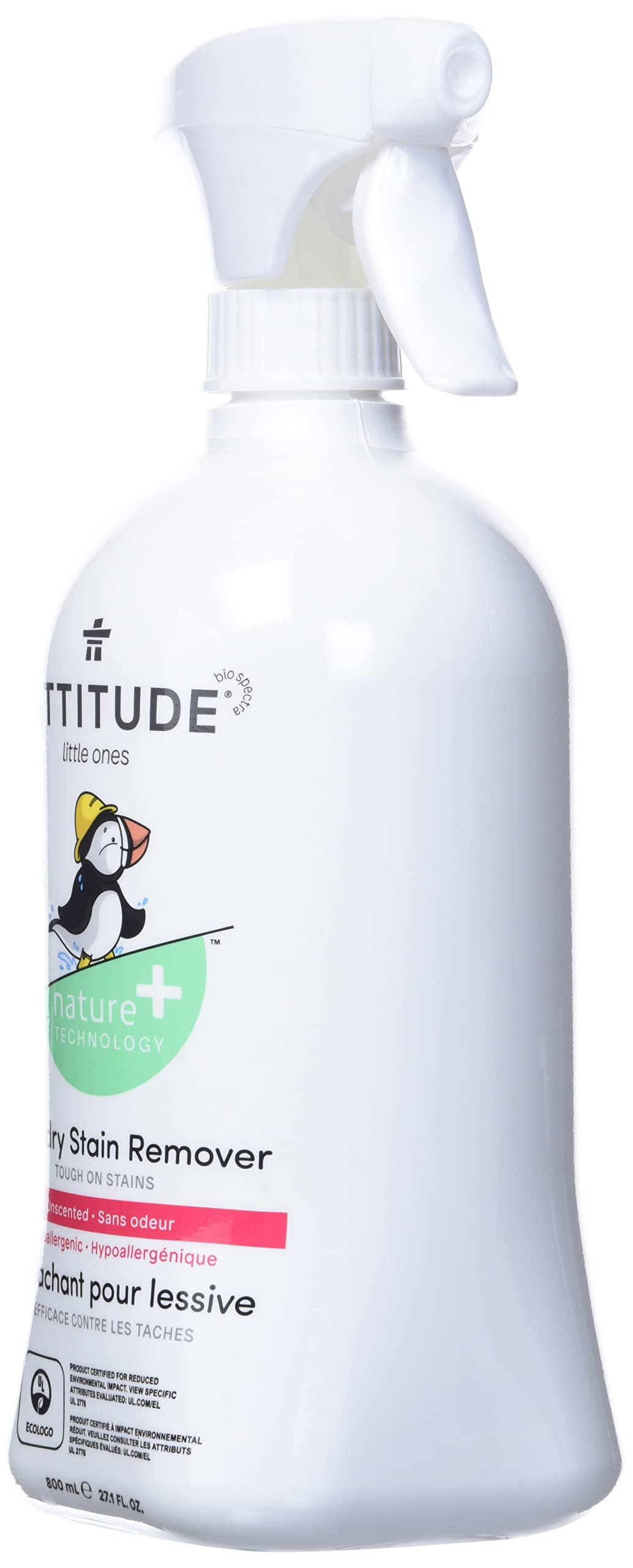 ATTITUDE Baby Laundry Stain Remover - Plant & Mineral-Based, Unscented, 800 ml 4