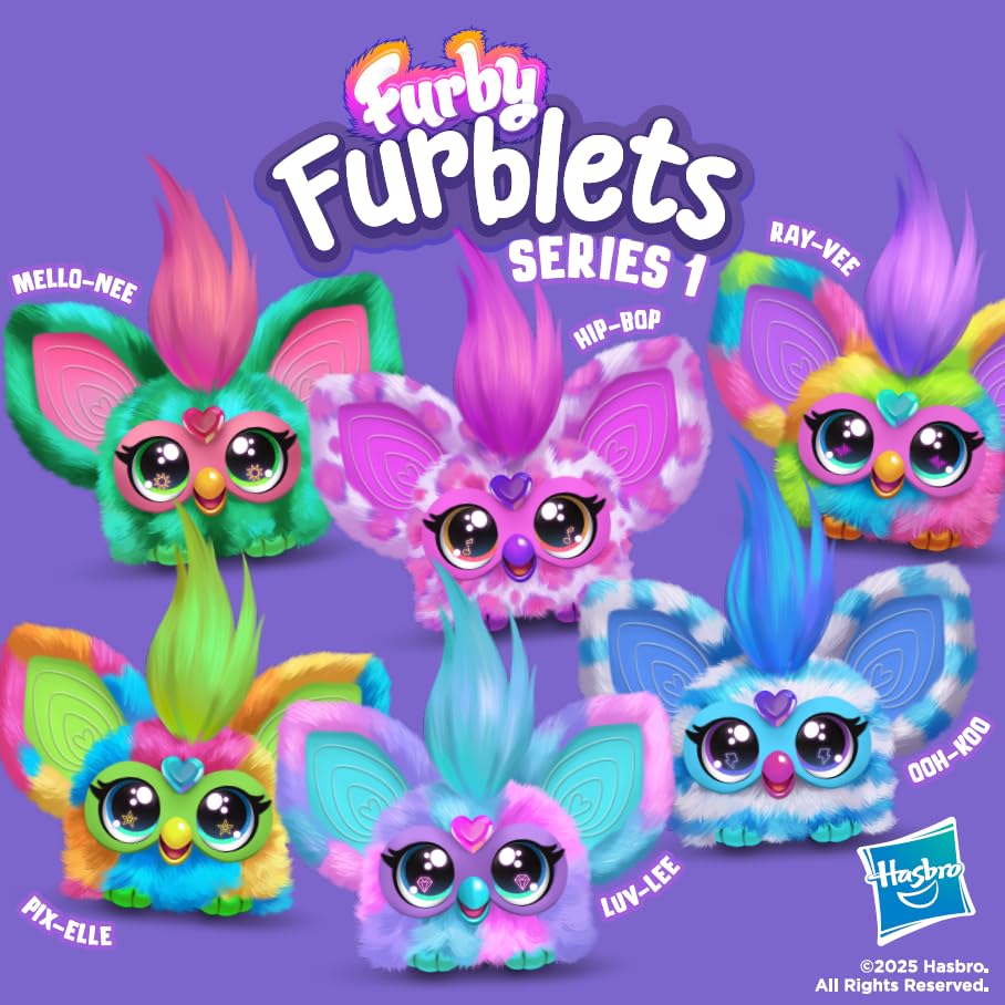 Furby Ray-Vee Furblets Series 1 - Mini Electronic Plush Toy with Sounds, Interactive Talking Collectible for Kids