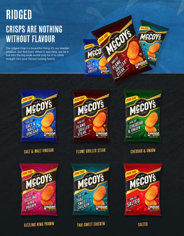 McCoys Flame Grilled Steak Crisps 25g (Pack of 6) - Ridged Crisps with Bold Steak Flavour 4