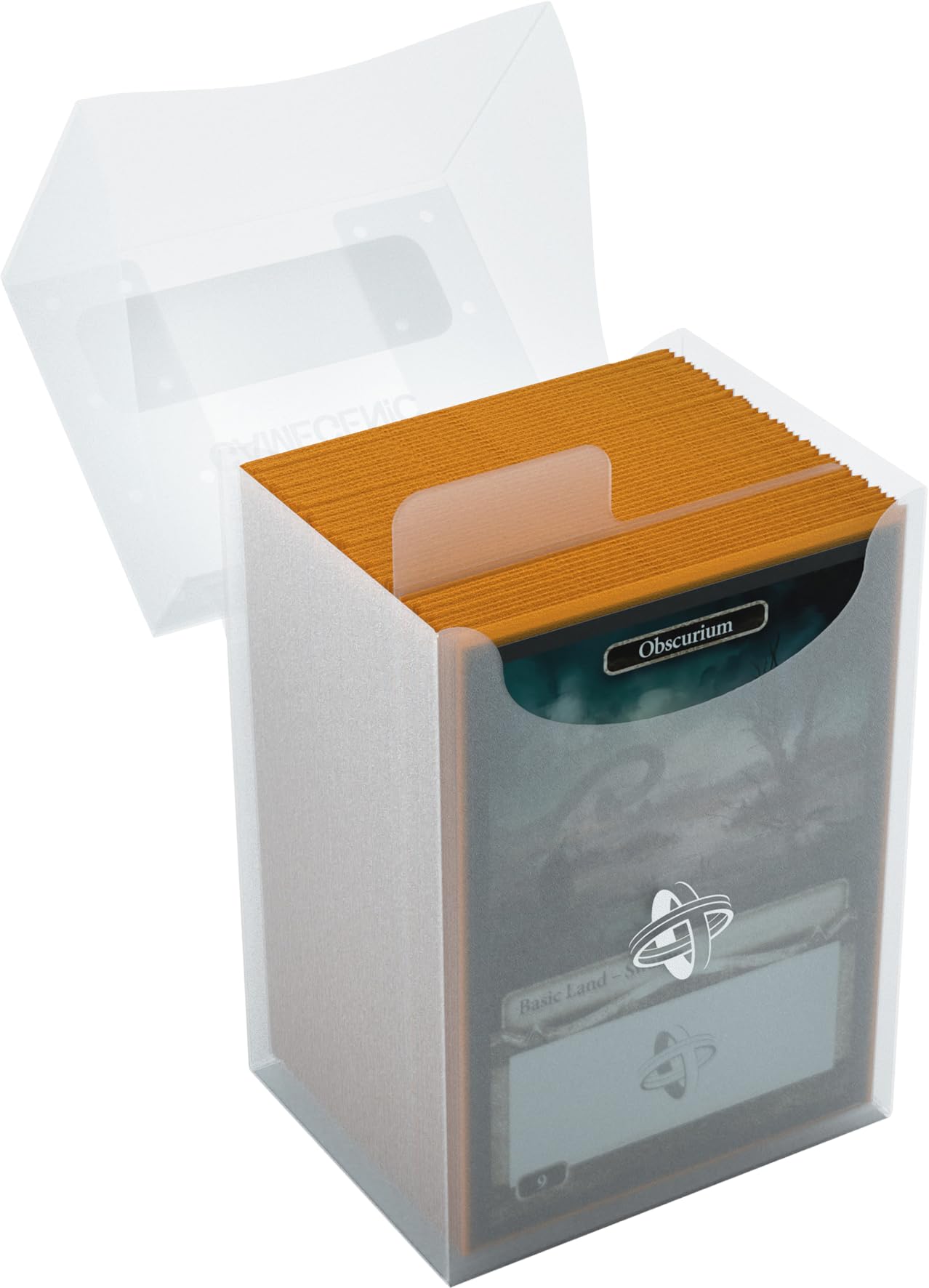 Gamegenic 80-Card Deck Holder - Clear | Self-Locking Lid | Cobra Neck Technology