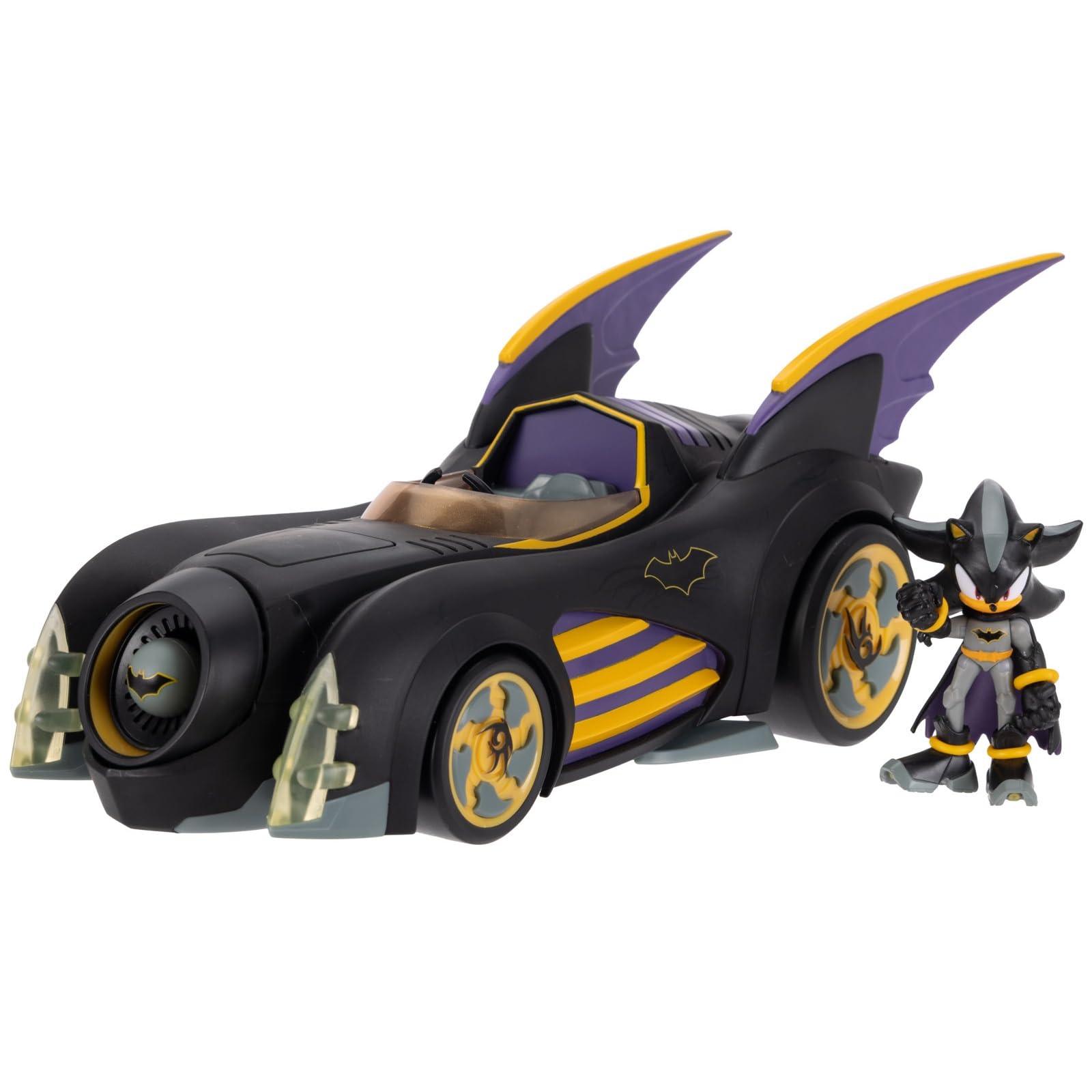 Sonic The Hedgehog Shadow as Batman with Feature Batmobile Action Figure Set | 2.5-inch Figure