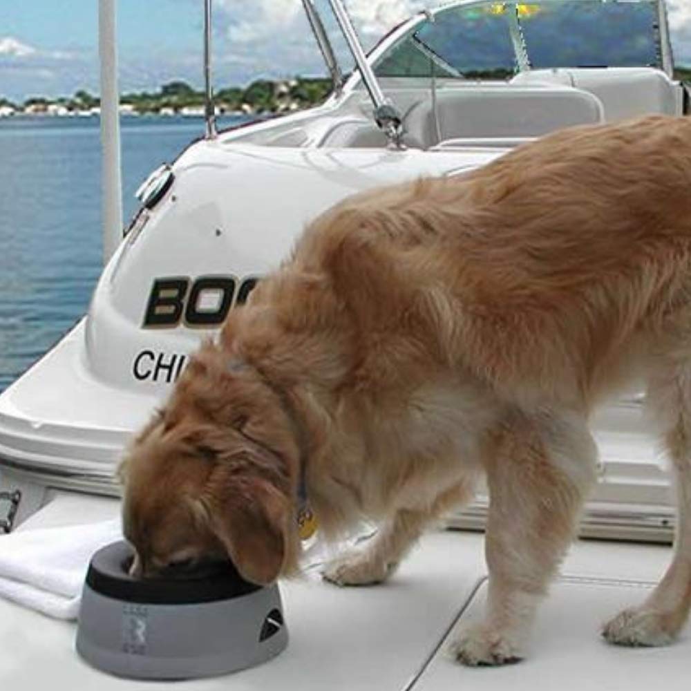 Road Refresher Non Spill Pet Water Bowl - Grey, Large Size | Heat Resistant Polypropylene 3