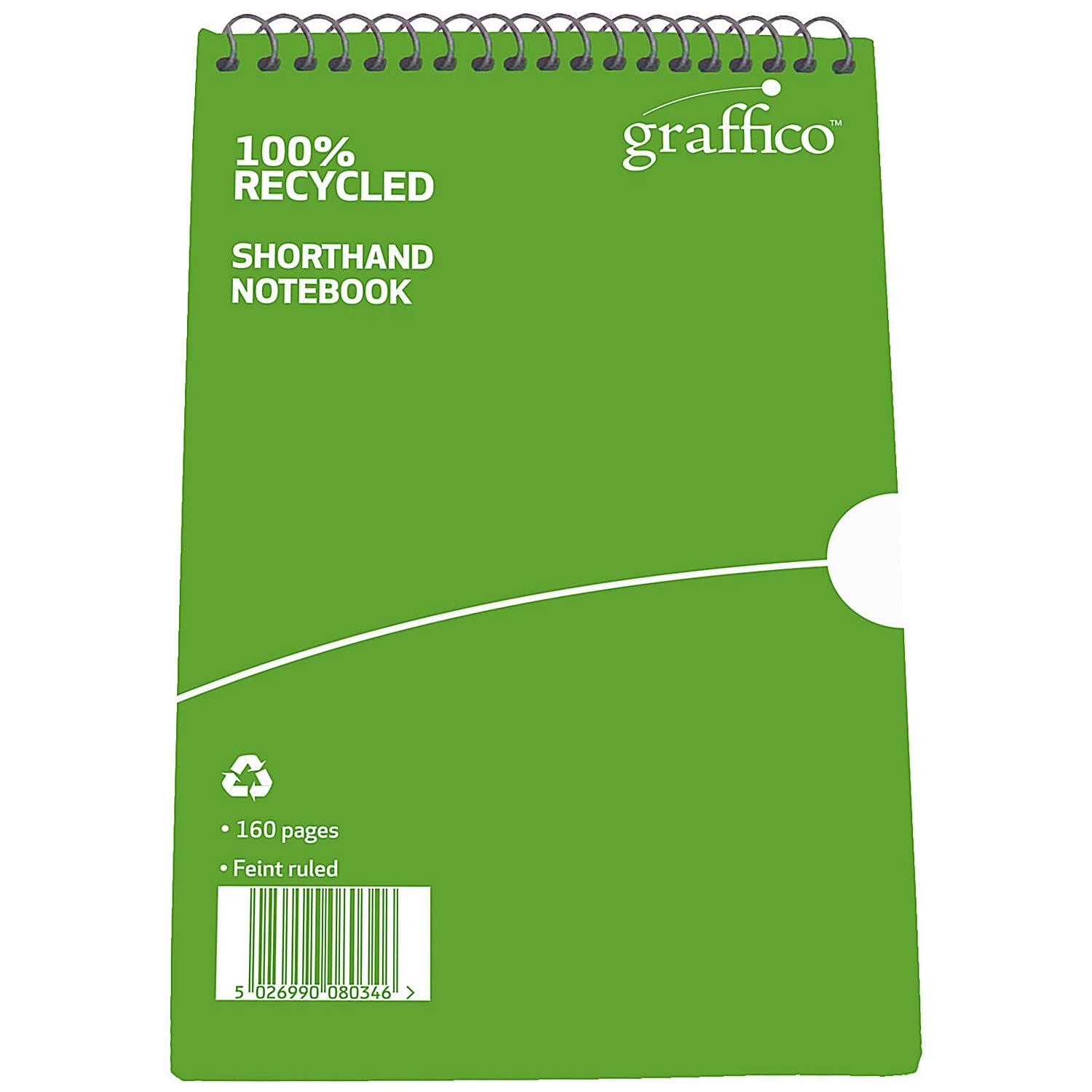 GRAFFICO Reporter Notebook - 160 Pages Ruled | 203 x 127mm | 100% Recycled Paper