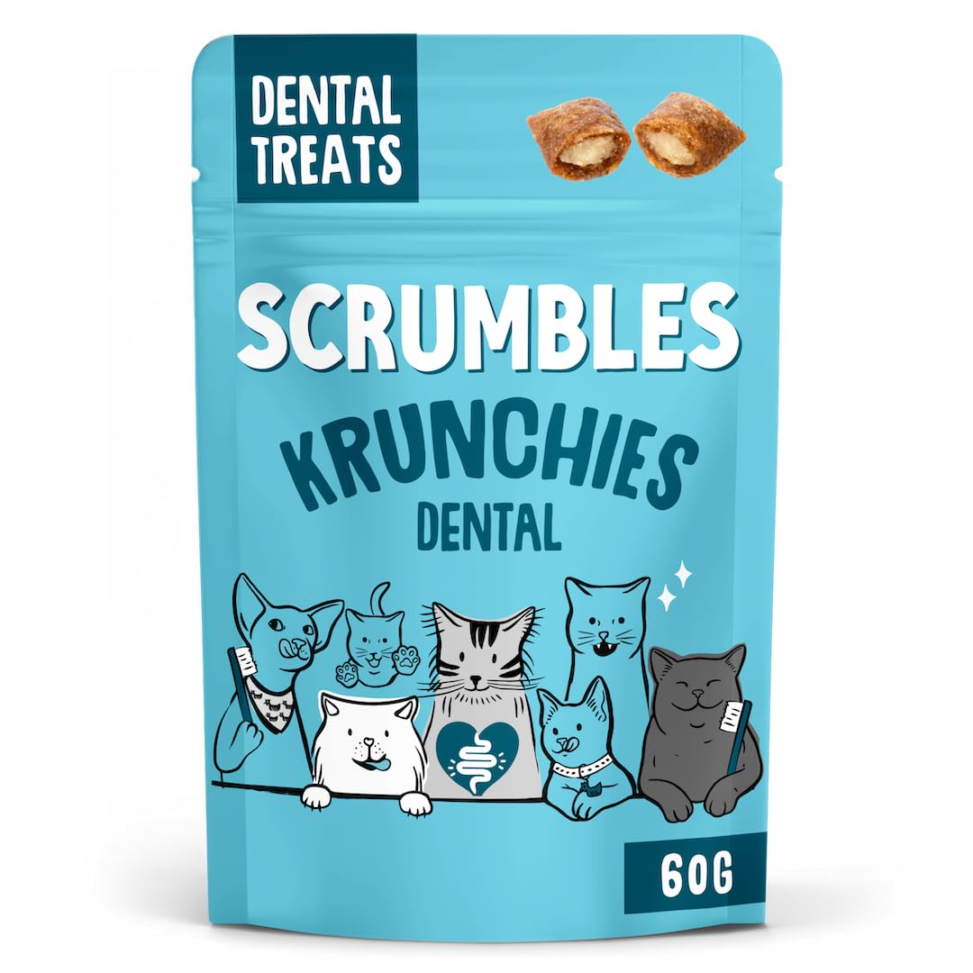 Scrumbles Dental Krunchies Cat Treats - Clinically Proven Plaque Reduction | 60g Pouch