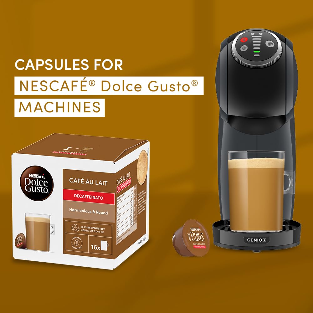 Nescafé Dolce Gusto Café Au Lait Decaf Coffee Pods - 48 Servings (Pack of 3)