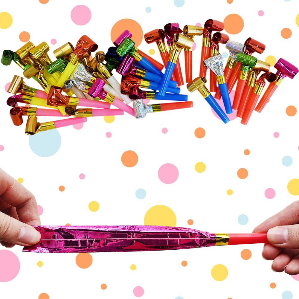 Ram Party Blowers 40-Pack - Colorful Noisemakers for Birthday, Wedding & Celebration Events 1