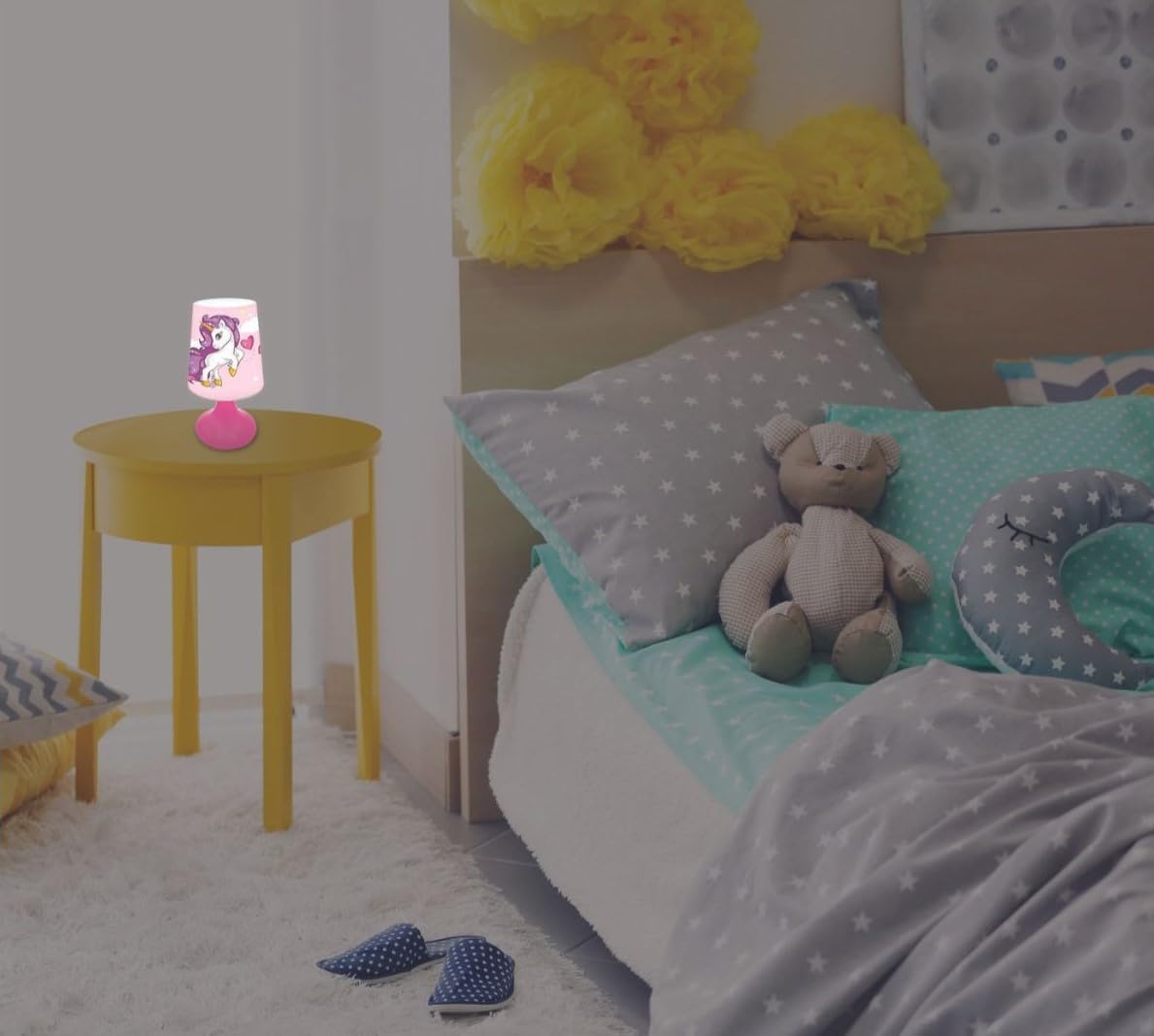 Lexibook - Unicorn Mini Cordless Bedside Lamp and Nightlight MLT10UNI Pink