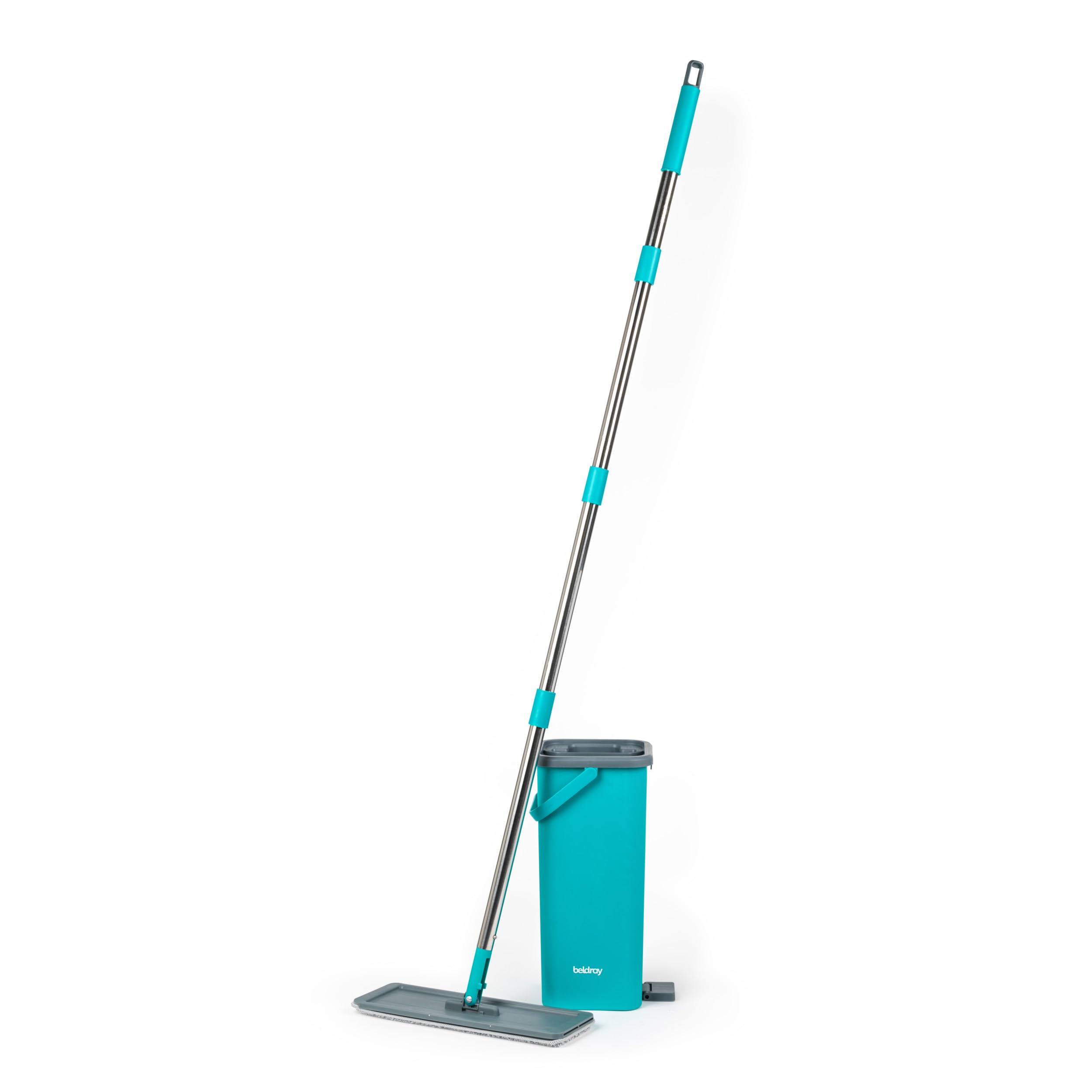 Beldray AntiBac Flat Head Mop & Bucket Set - 5L Capacity | Built-In Wringing | Microfiber Pads 1
