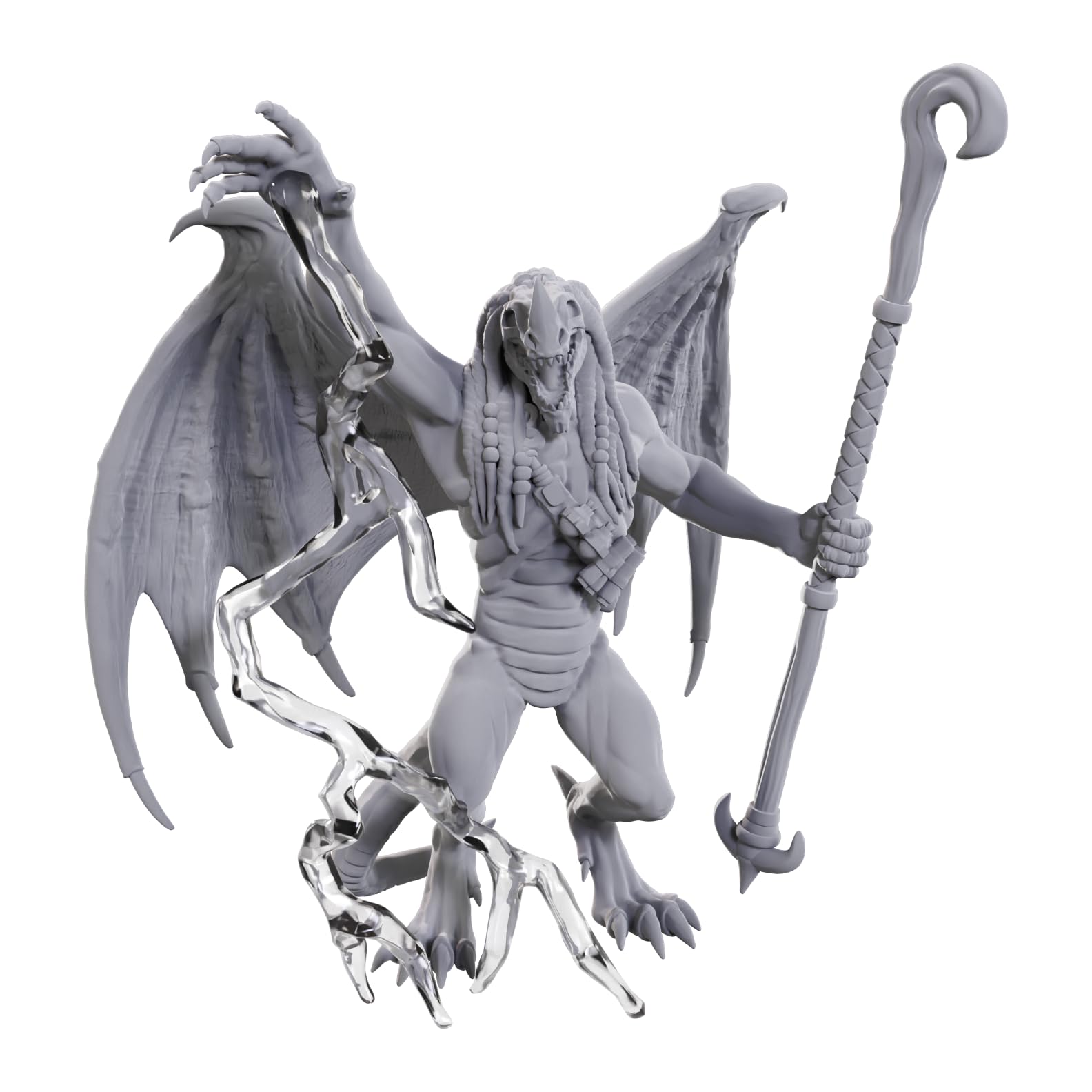 WizKids D&D Nolzur's Marvelous Miniatures - Blue Abishai (Wave 24) | Unpainted Plastic Figure | Adult
