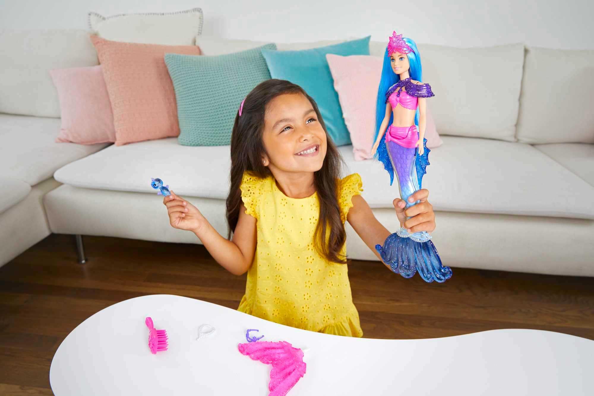Barbie Mermaid Power Barbie “Malibu” Roberts Doll with Pet, Interchangeable Fins & Accessories | Age 3+