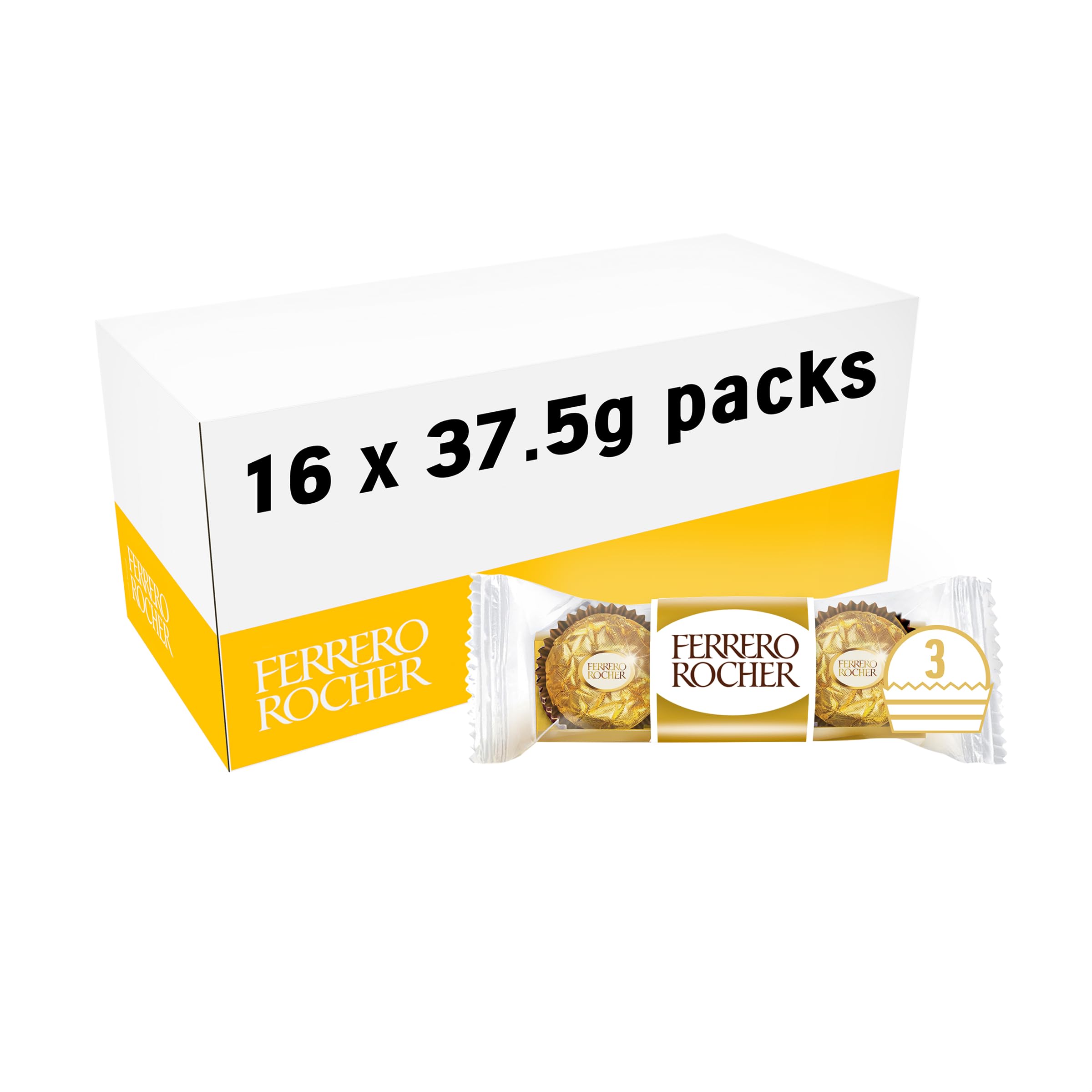 Ferrero Rocher Pralinen Großpackung – 48 Stück, Haselnuss-Milchschokolade-Leckereien zum Verschenken und für Feiern
