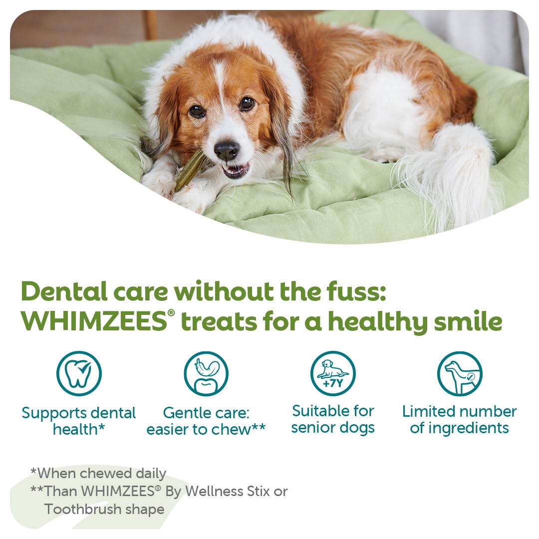 WHIMZEES Softer Dog Dental Stix - Size M, 14 Pieces | Gentle Chew for Seniors | Parsley Flavored 2