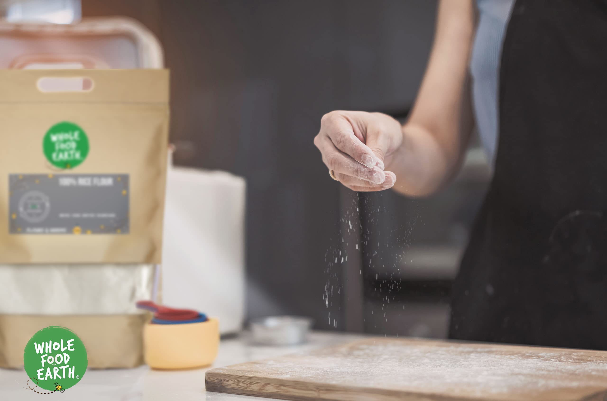 Wholefood Earth 100% Rice Flour - GMO Free, Vegan Baking Ingredient | 500g 4