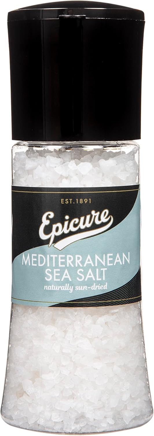 Epicure Mediterranean Sea Salt Grinder - All-Natural Flavor Enhancer | 270g