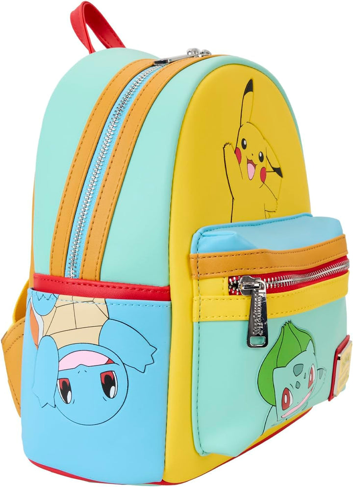 Loungefly Pokemon Color Block Starters Mini Backpack, Multi, Mini