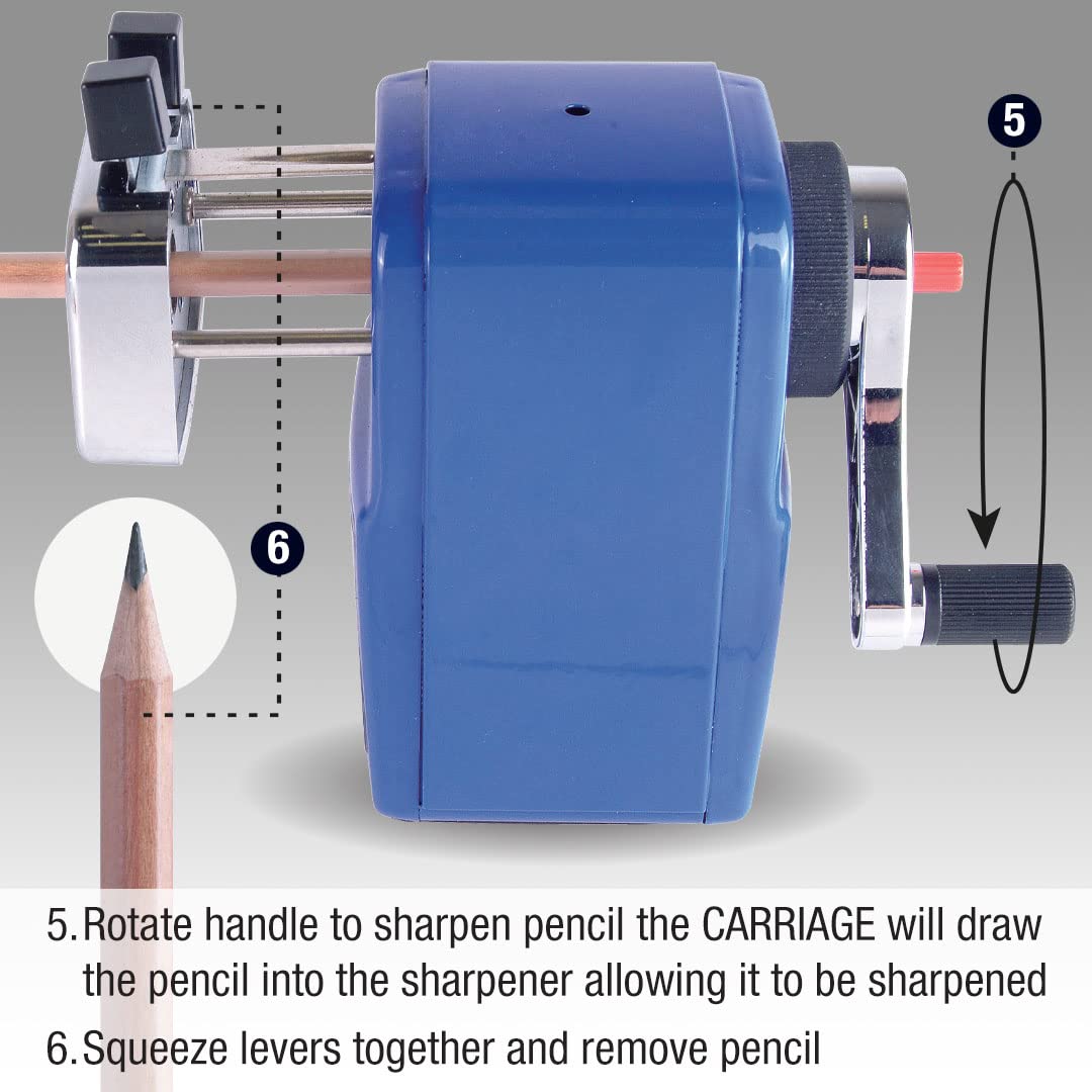 Helix Metal Desktop Pencil Sharpener - 5 Settings, Clamp Mount | Standard & Jumbo Pencils 5