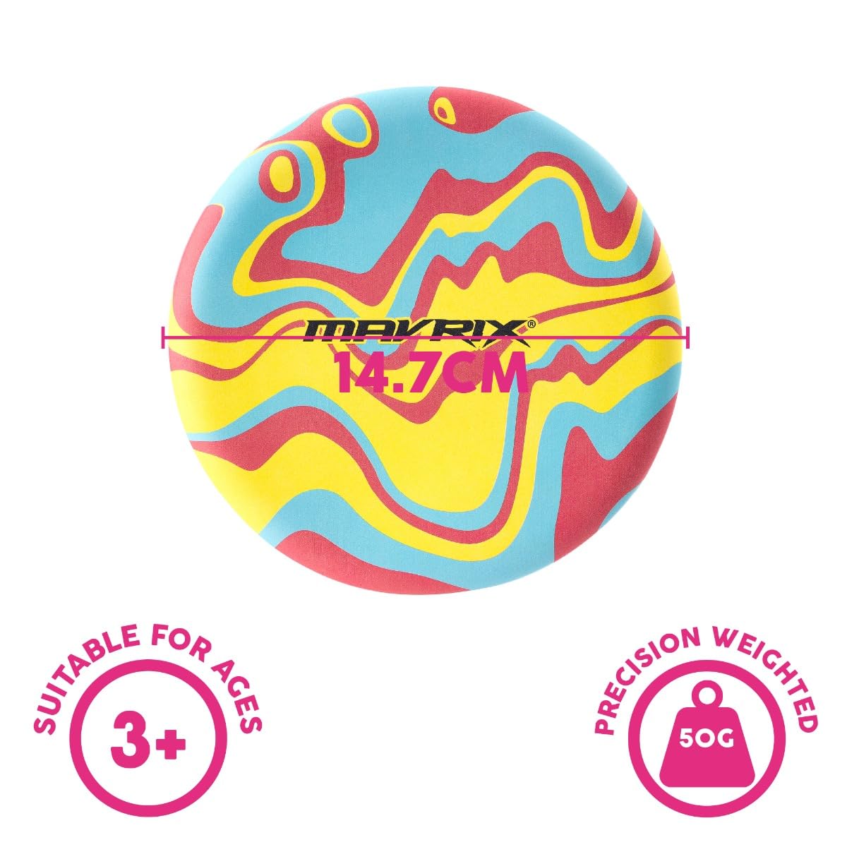 Mavrix Silicone Disc - Ultimate Bouncing Flying Toy | 14.7cm Diameter | Ages 3+ 6