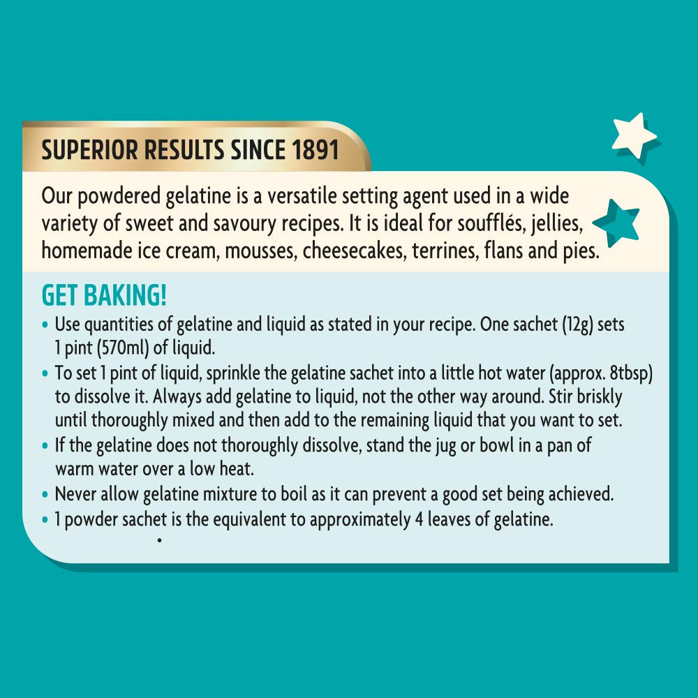 Dr. Oetker Gelatine Sachets, 3 x 12g - Powdered Beef Gelatine Setting Agent 4