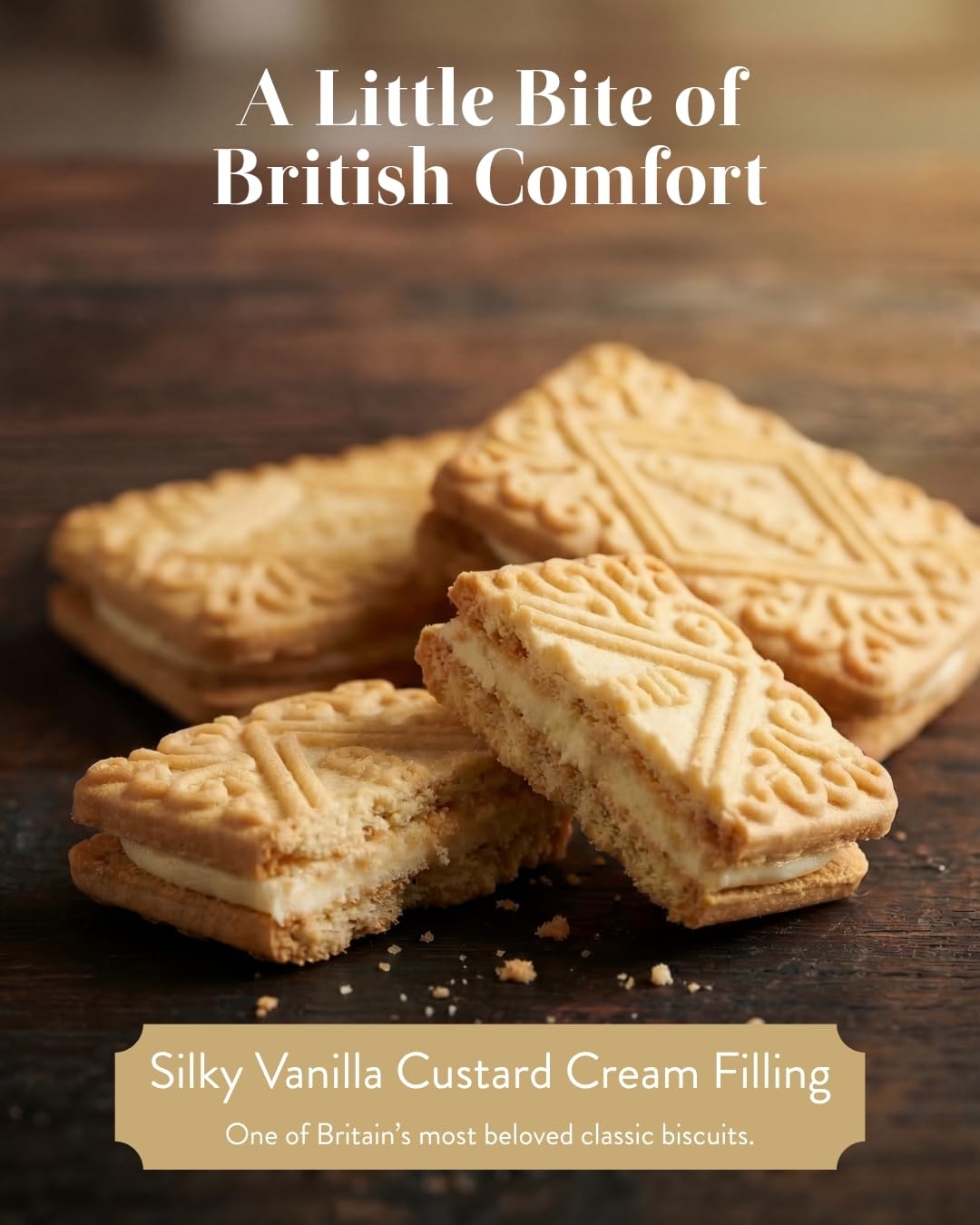 The Silver Crane co. Giant Custard Cream Biscuits Gift Set - 450g Novelty Tin 4
