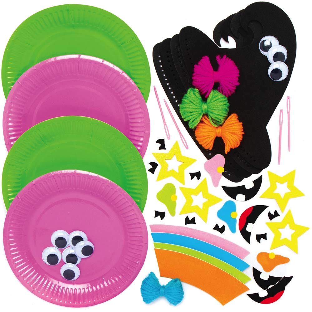 Baker Ross Witch Paper Plate Decoration Kit - Pack of 4, Halloween Craft Supplies 2