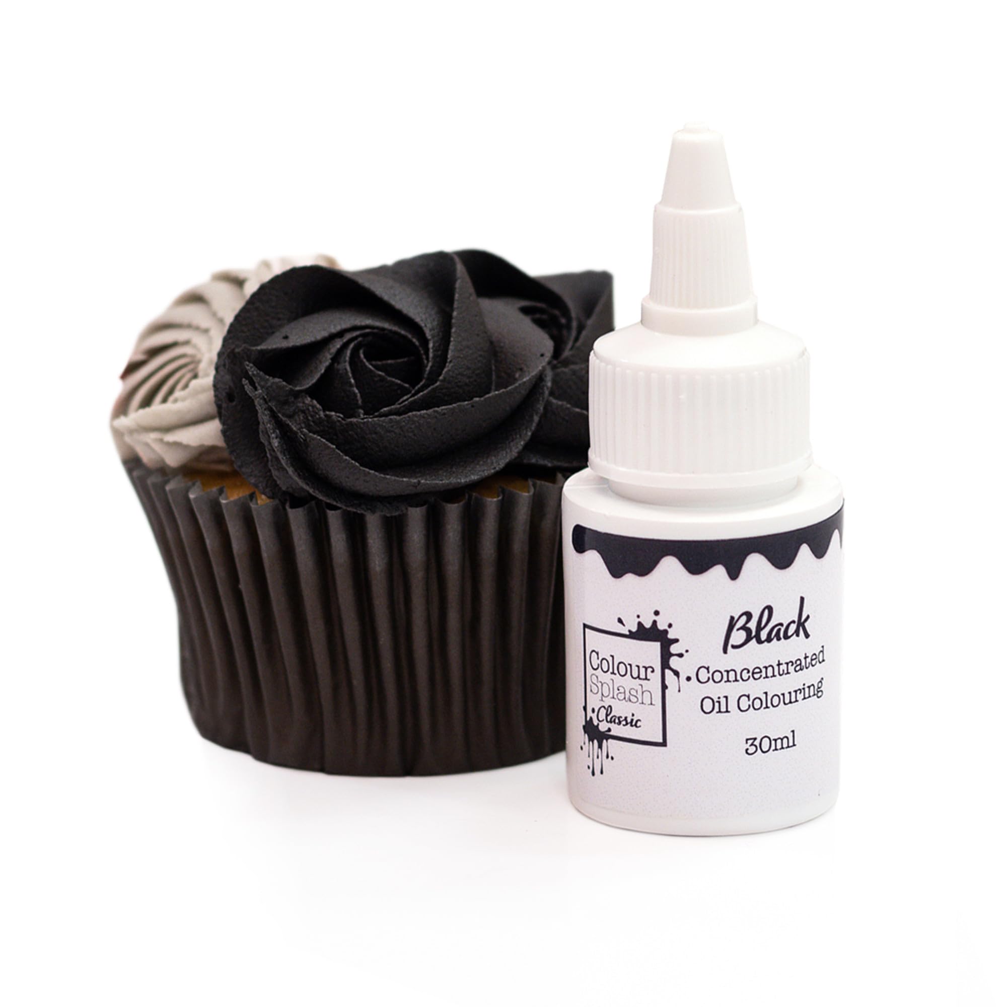 Colour Splash - Oil Based Food Colour Black | Vibrant Edible Colouring for Baking | 30ml