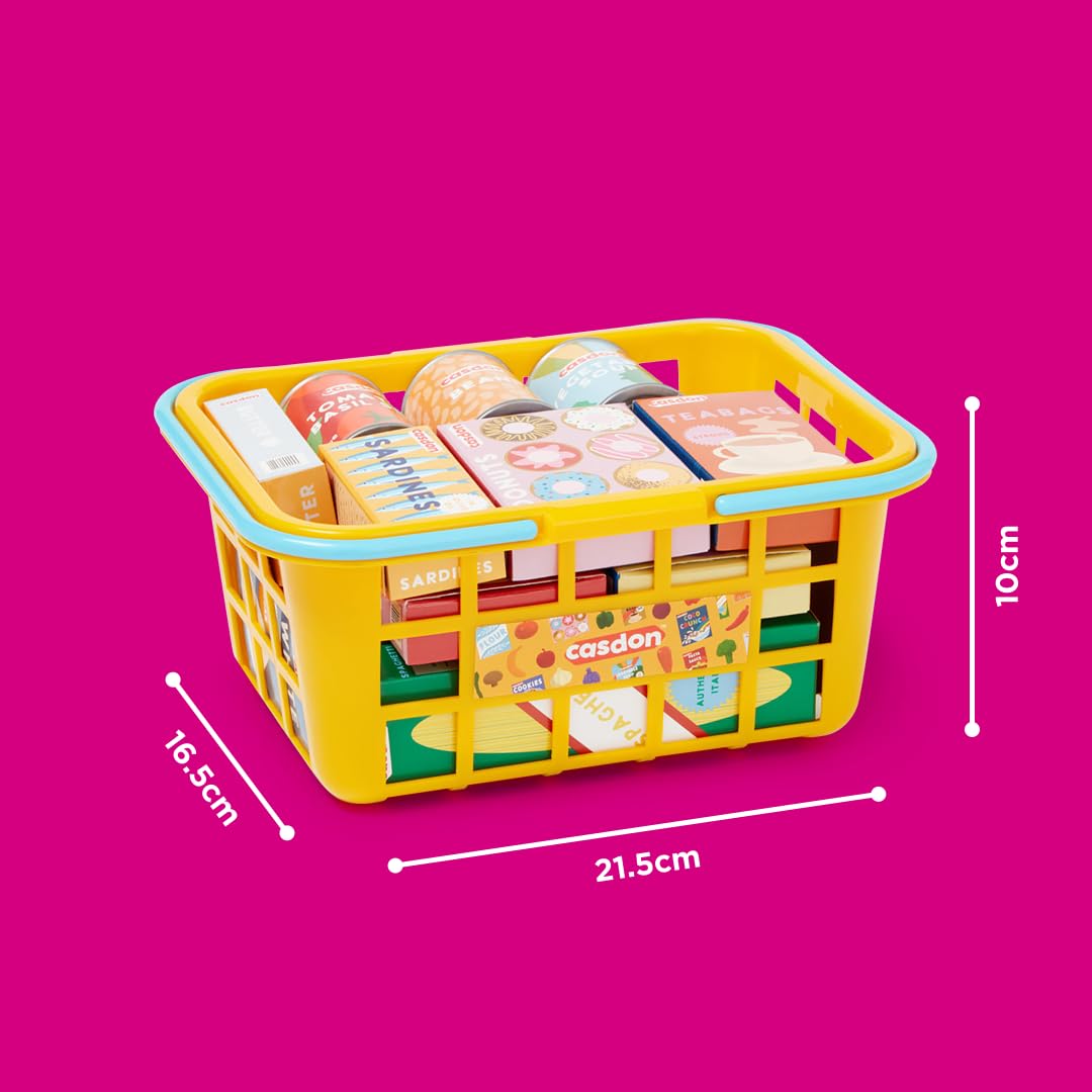 Casdon Little Shopper Colourful Toy Shopping Basket with Food Items for Kids 36 Months+ 3