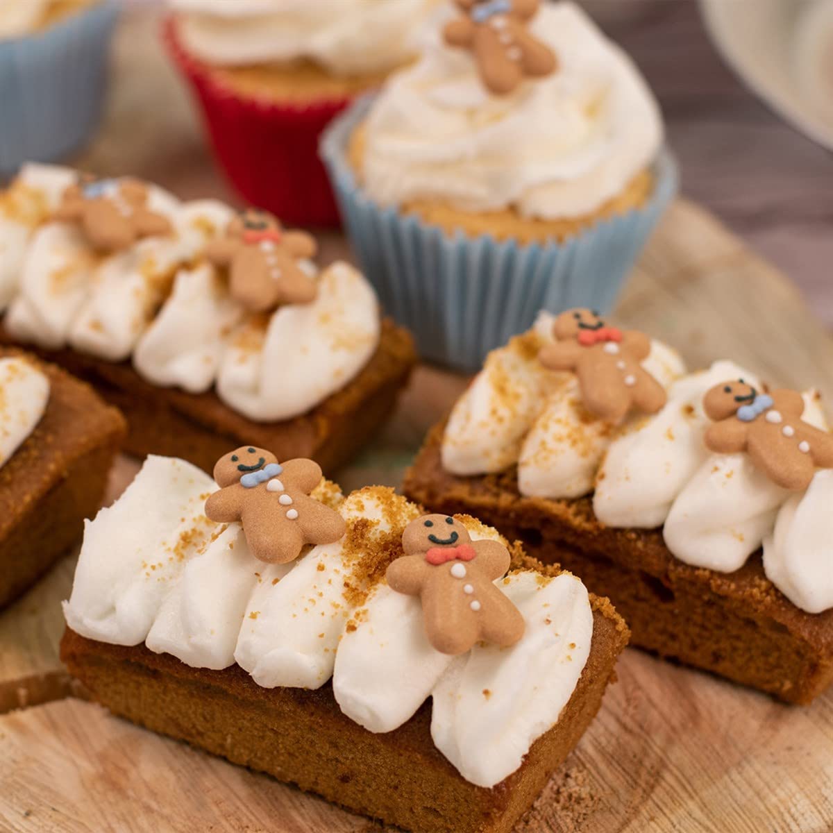 Culpitt - Gingerbread Man Sugar Pipings Edible Royal Icing Cake Decorations Bulk Pack of 60 4