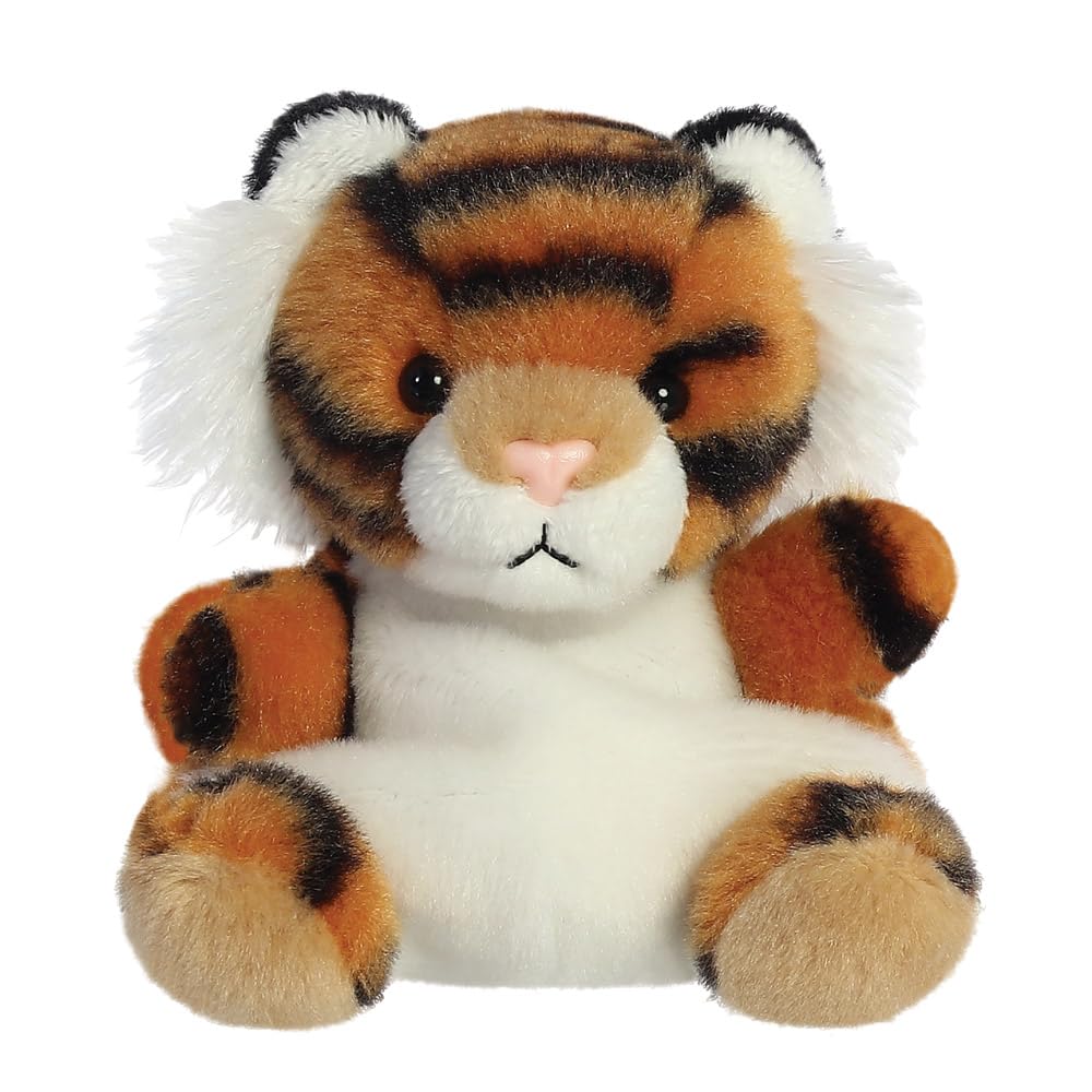 AURORA Palm Pals Indy Tiger Soft Toy | 13cm | Orange & Black | Suitable from Birth