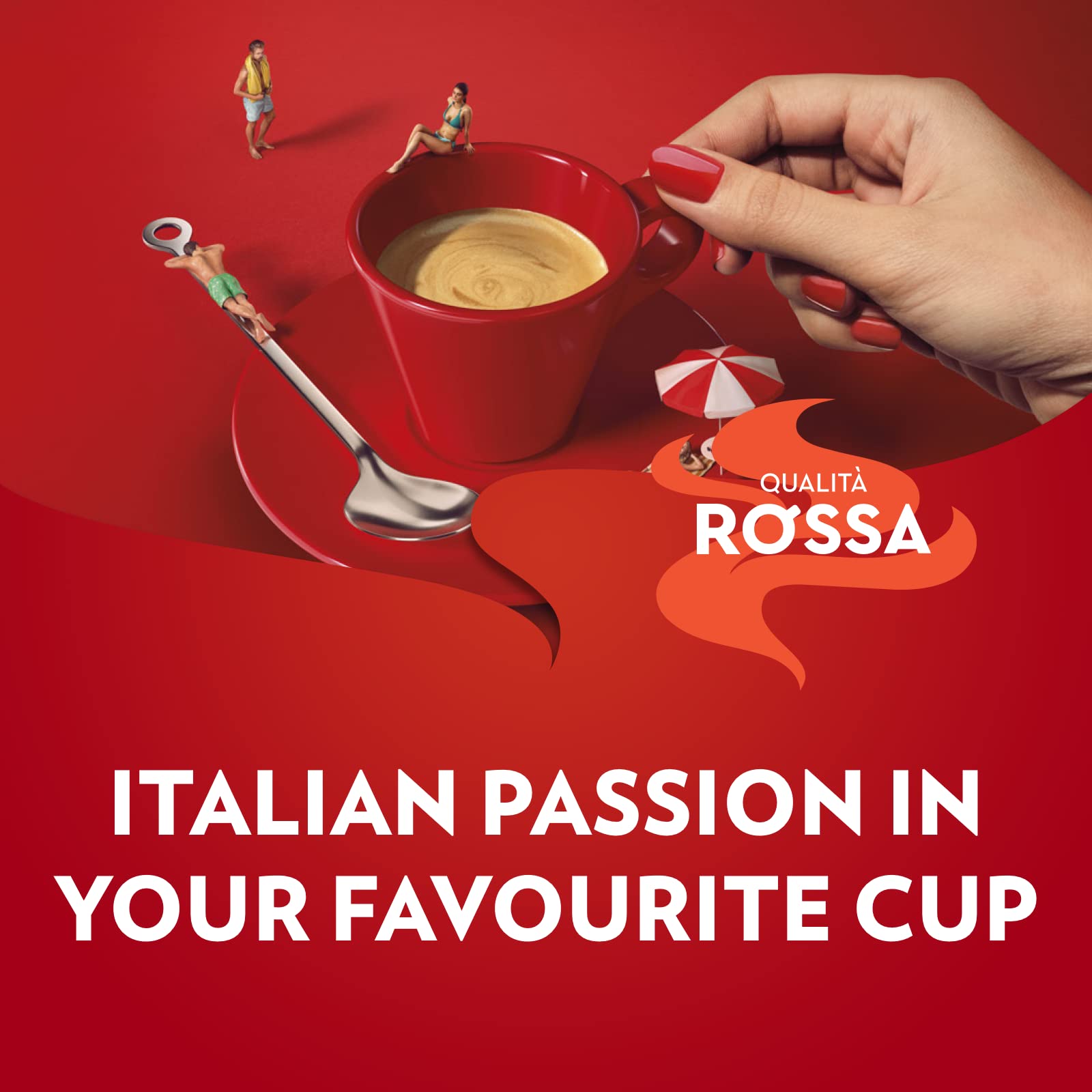 Lavazza Qualità Rossa Whole Coffee Beans - Medium Roast Arabica & Robusta Blend, 1 Kg