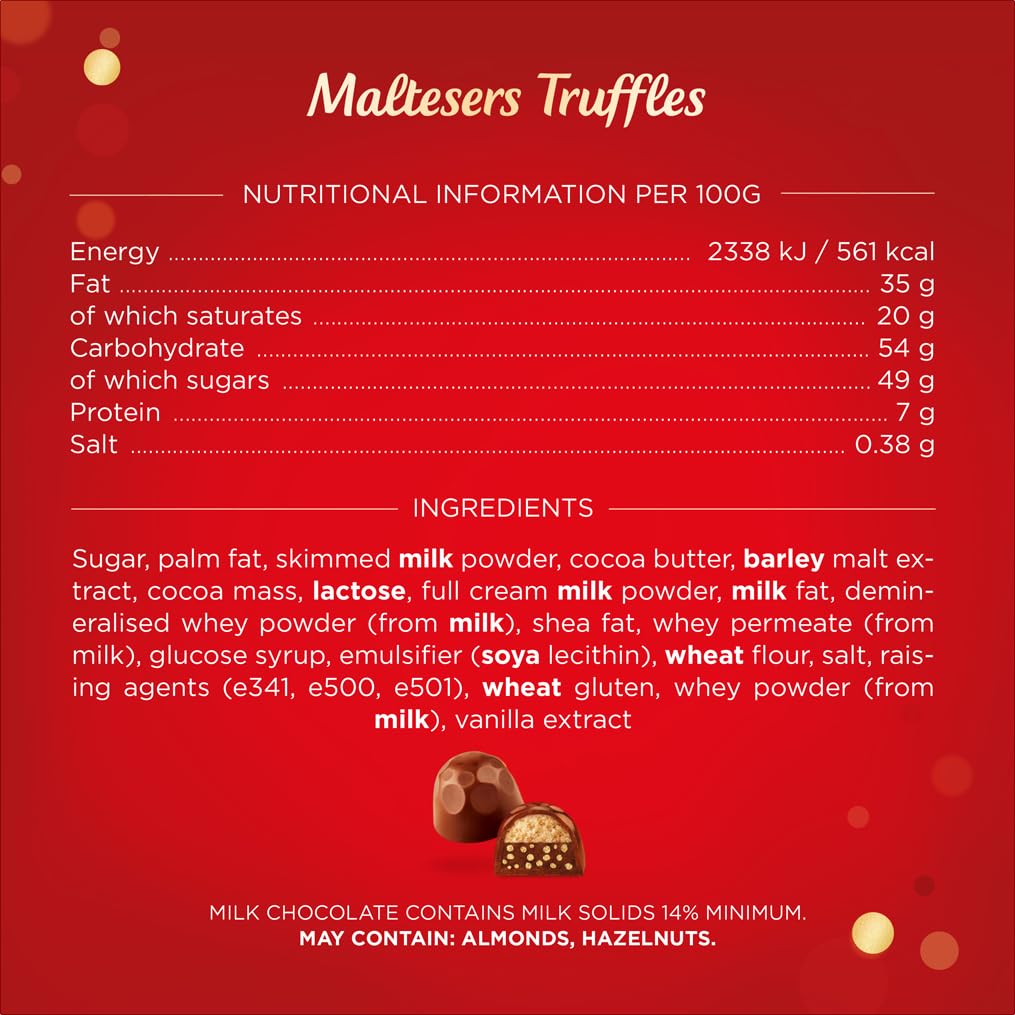 Maltesers Truffles Milk Chocolate Gift Box of Chocolates 200g