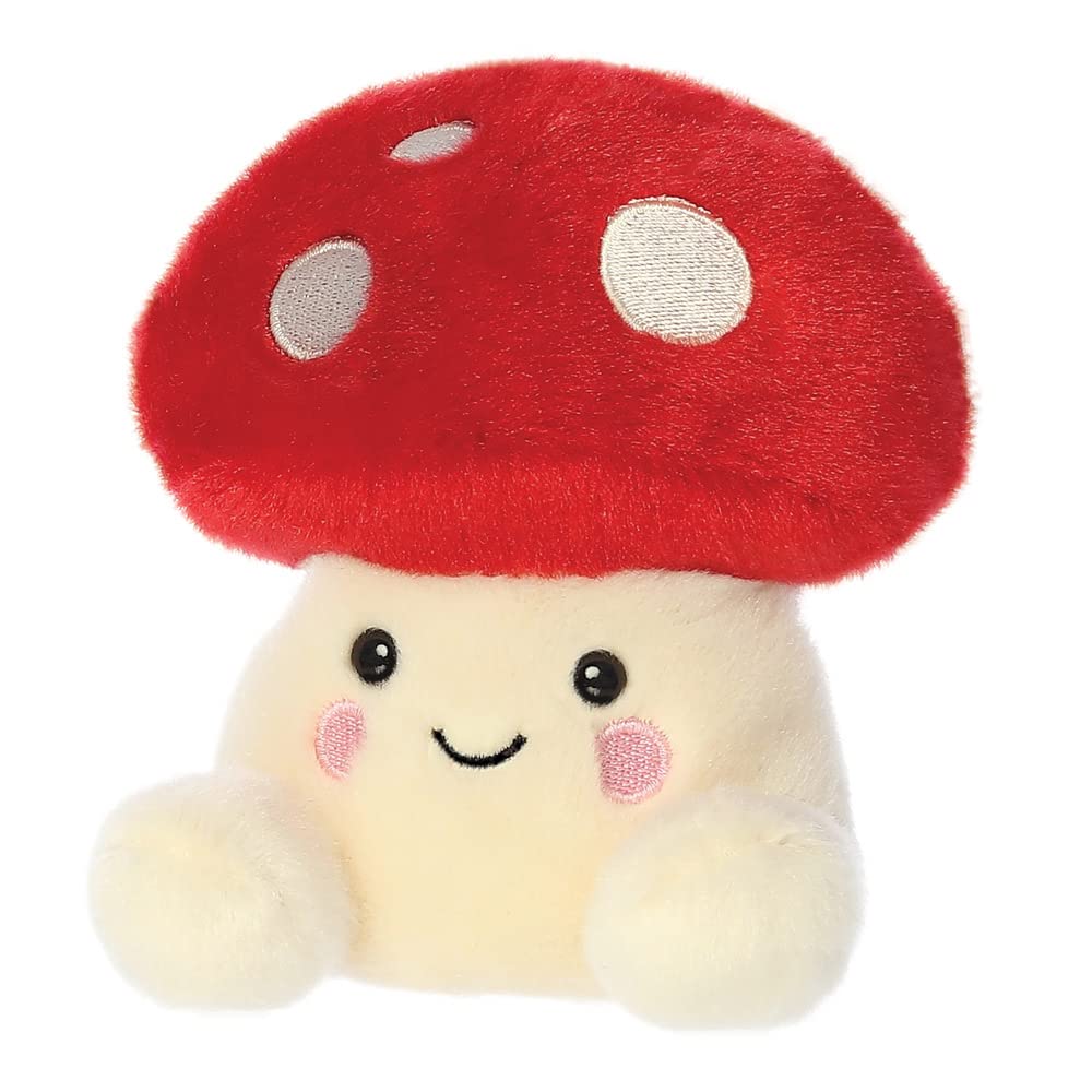 AURORA Palm Pals Amanita Mushroom Stuffed Toy - 12 cm Plush, Red & Beige | Eco-Friendly