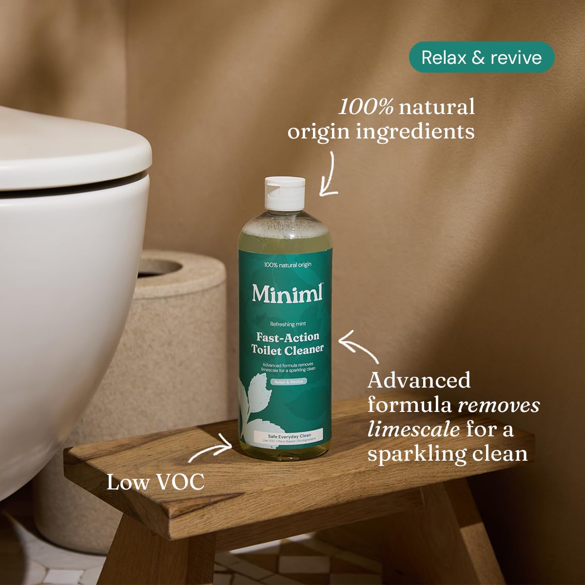 Miniml Fast-Action Toilet Cleaner - Refreshing Mint | 750ml Liquid | Biodegradable 5