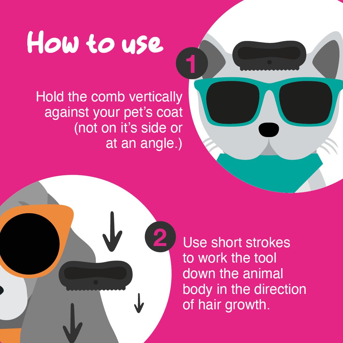 Groomi Deshedding & Grooming Brush - Gentle & Efficient | Stainless Steel | Pink 4