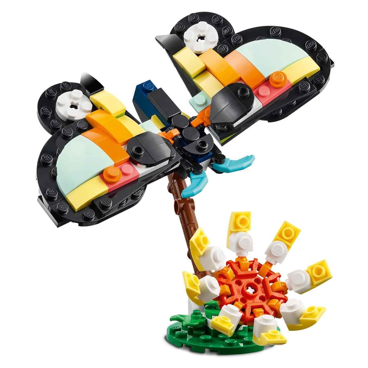 LEGO Creator 3in1 Wilde Tiere: Tropischer Tukan mit Blume Bauset - 225 Teile 4