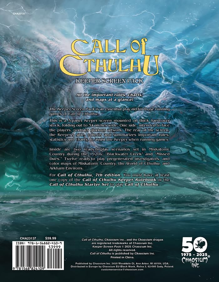 Chaosium Call of Cthulhu 50th Anniversary Slipcase Set | Hardcover Core Collection 7