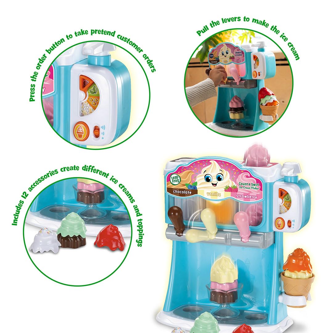 LeapFrog Count and Swirl Ice Cream Maker - Interactive Roleplay Toy for Ages 2-5 2