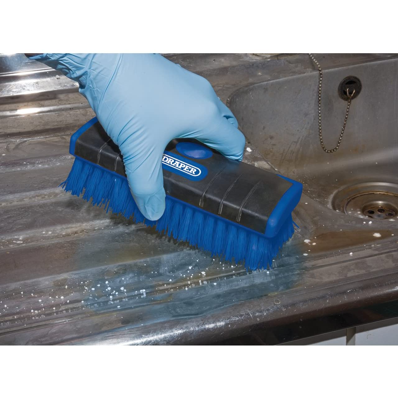 Draper Nylon Bristle Scrub Brush - Durable & Efficient Cleaning | Blue, 239g