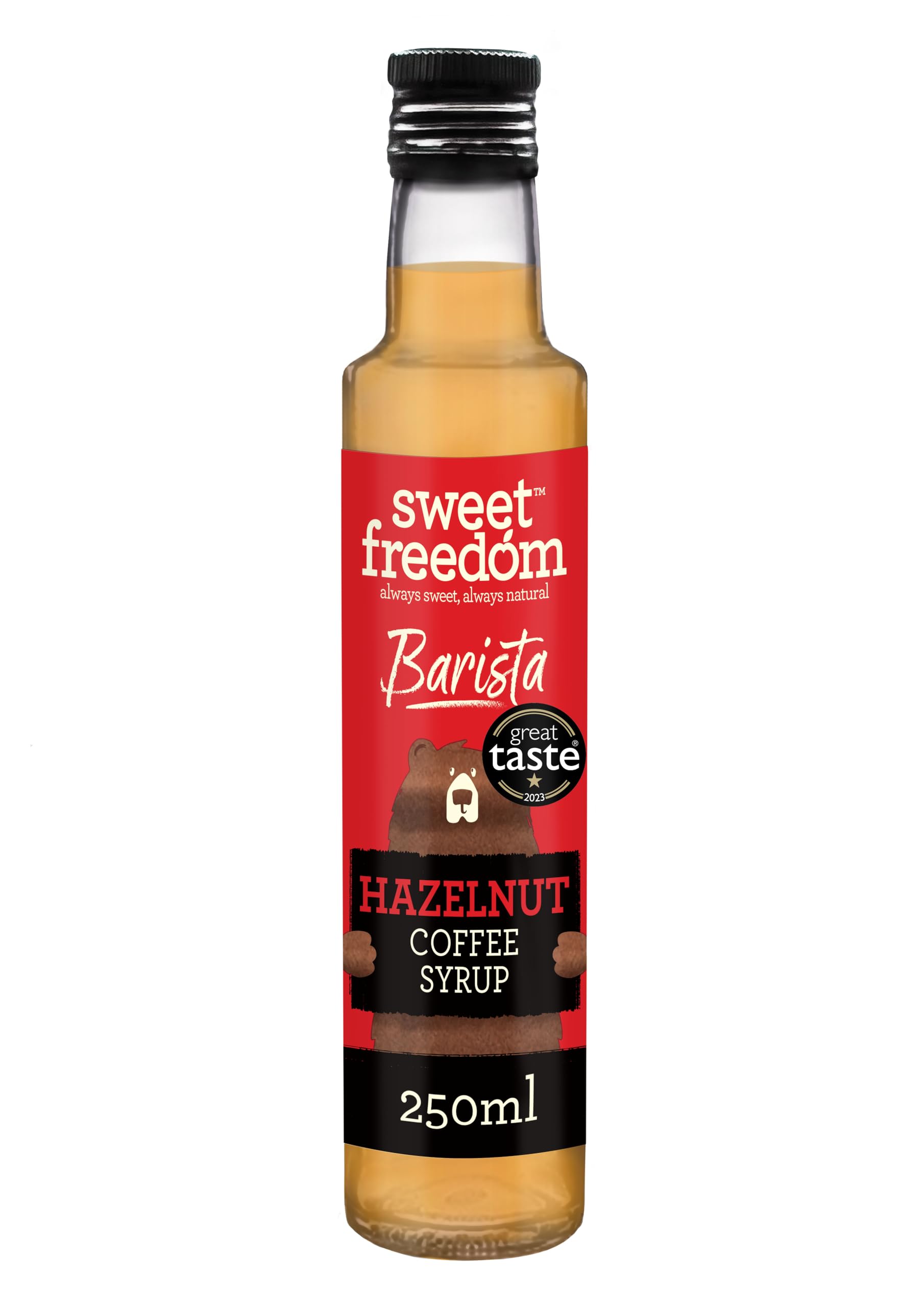 Sweet Freedom Barista Hazelnut Syrup - Refined Sugar Free, Fat Free | 250 ml Bottle 1