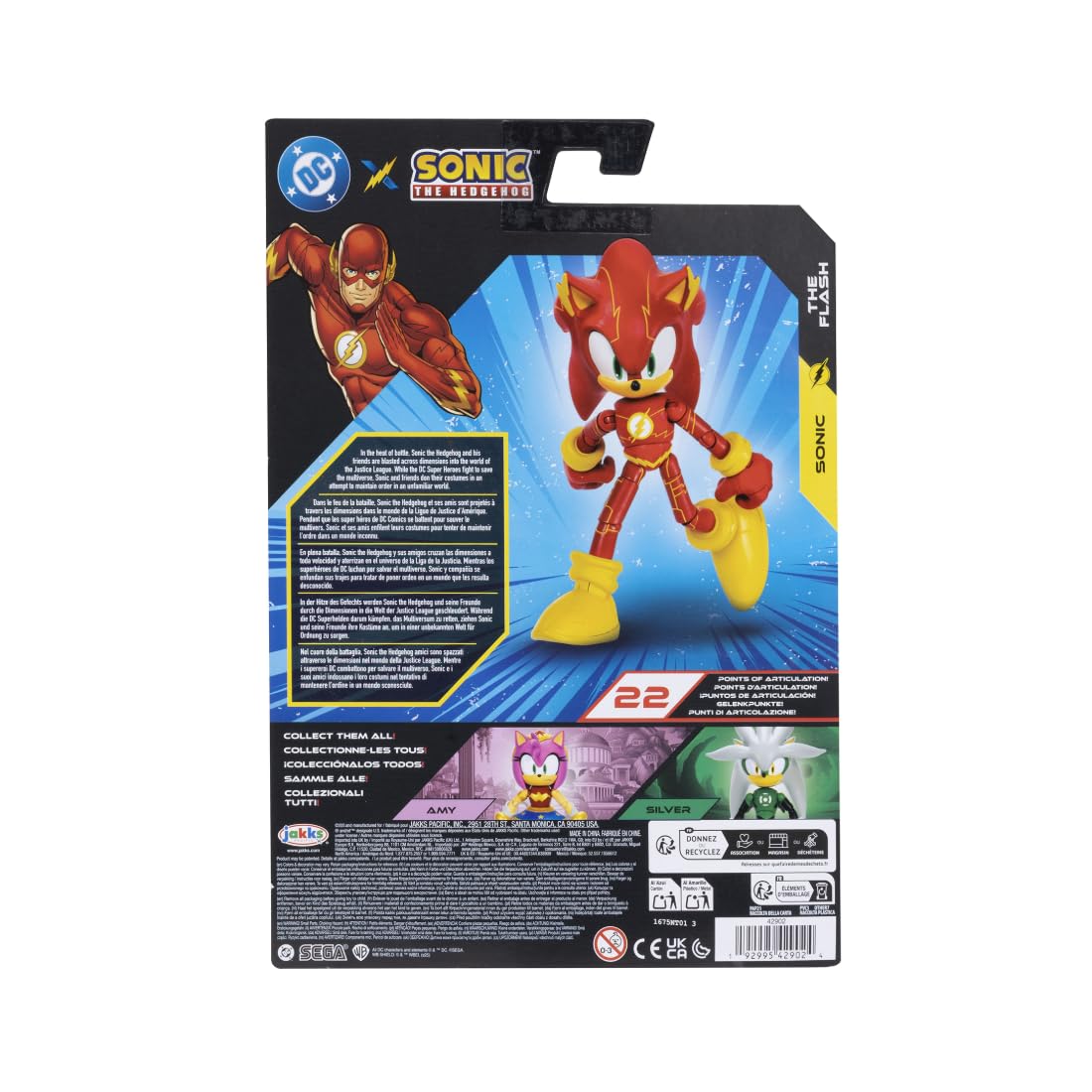 Sonic The Hedgehog DC Crossover Sonic as The Flash Action Figure | 5" / 13cm | 22 Points of Articulation 5