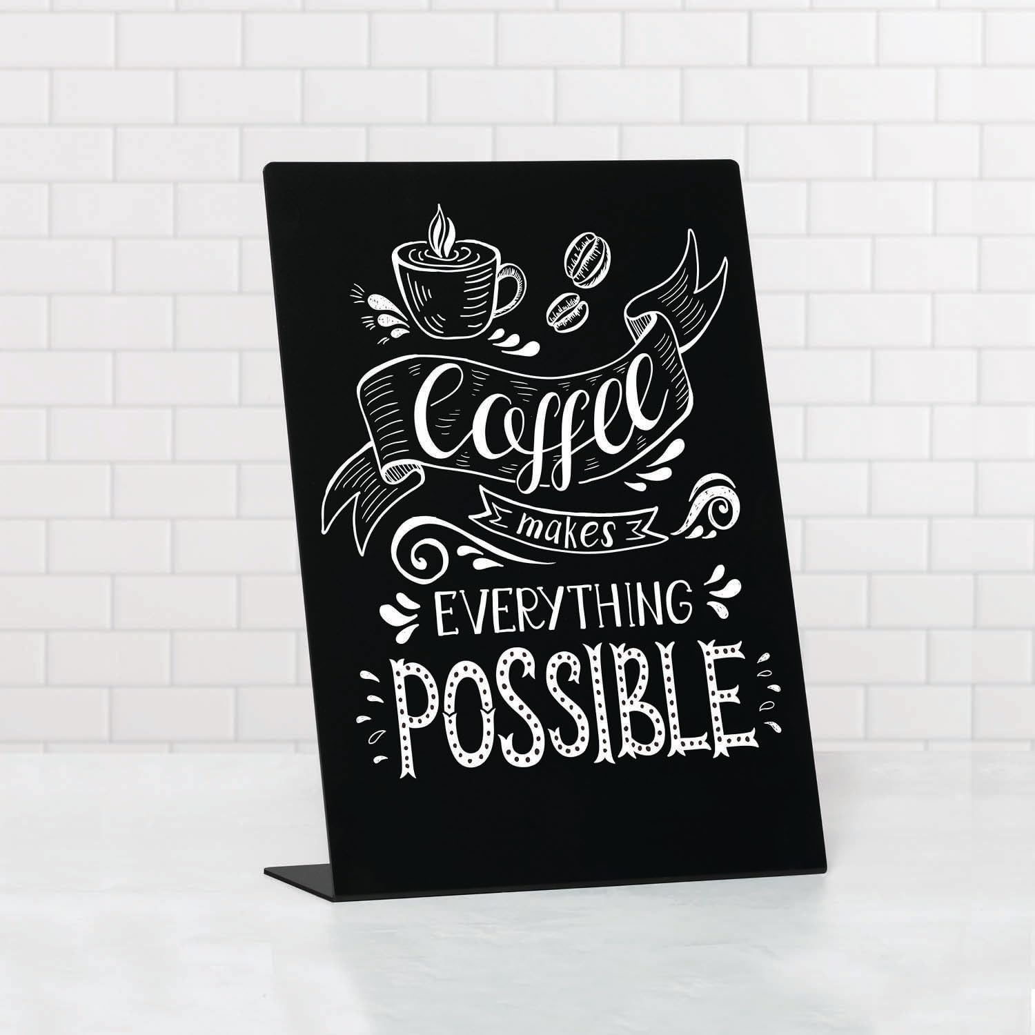 Europel Desktop Chalkboard L-Standard - A4 Size, Polystyrene, Slate Style | Lightweight 4