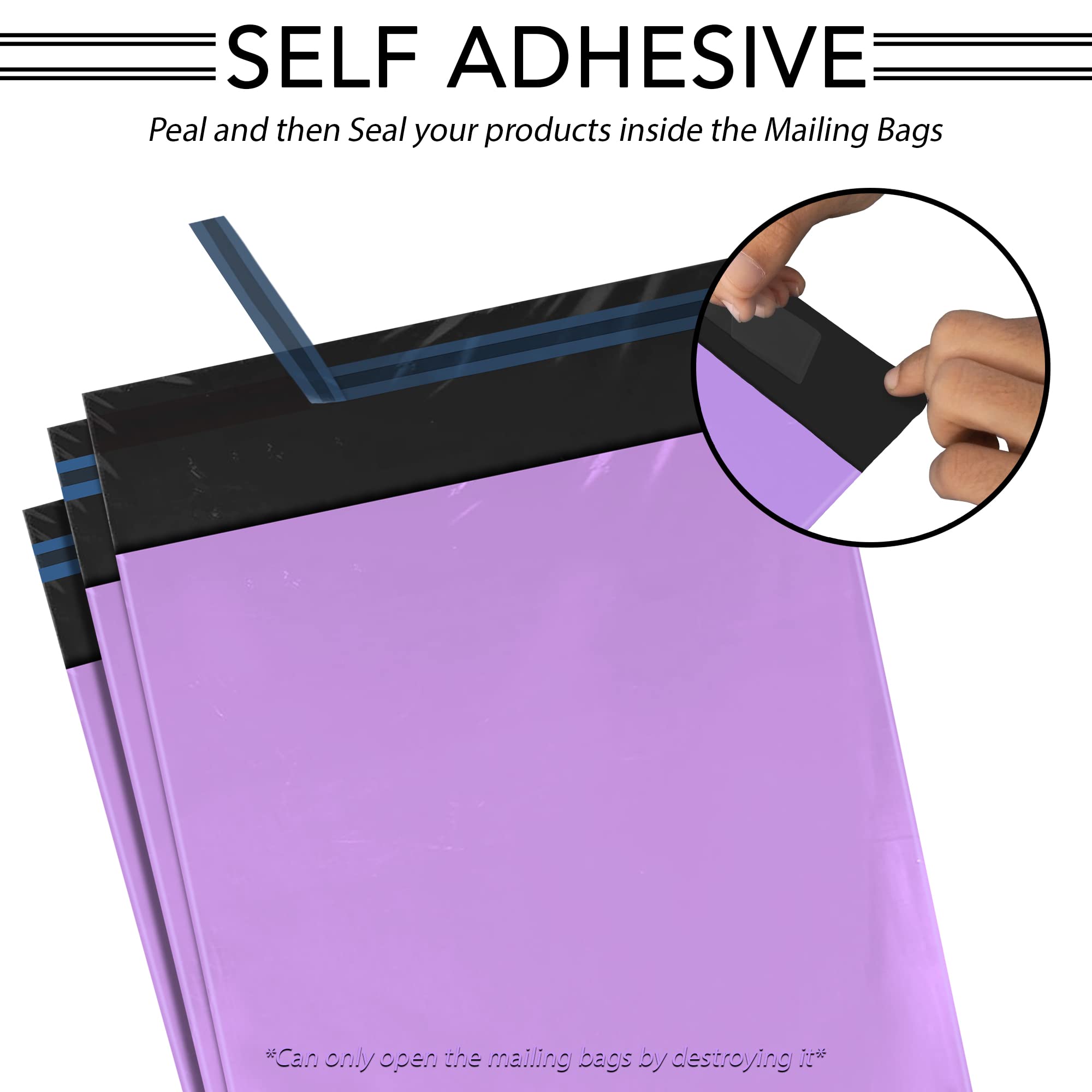 iSOUL Opaque Mailing Bags - 100 Pack, 6 x 9 Inch, Purple, Water Resistant | Self-Seal